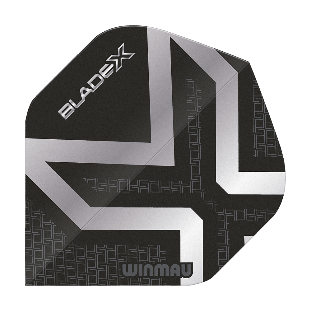 Winmau Prism Delta Blade X Metallic Silver No2 standaard flights Dies ist ein Winmau Prism Delta Blade X Metallic Silver No2 Standard Flight. Das Bild zeigt das Produkt in silberner Farbe.