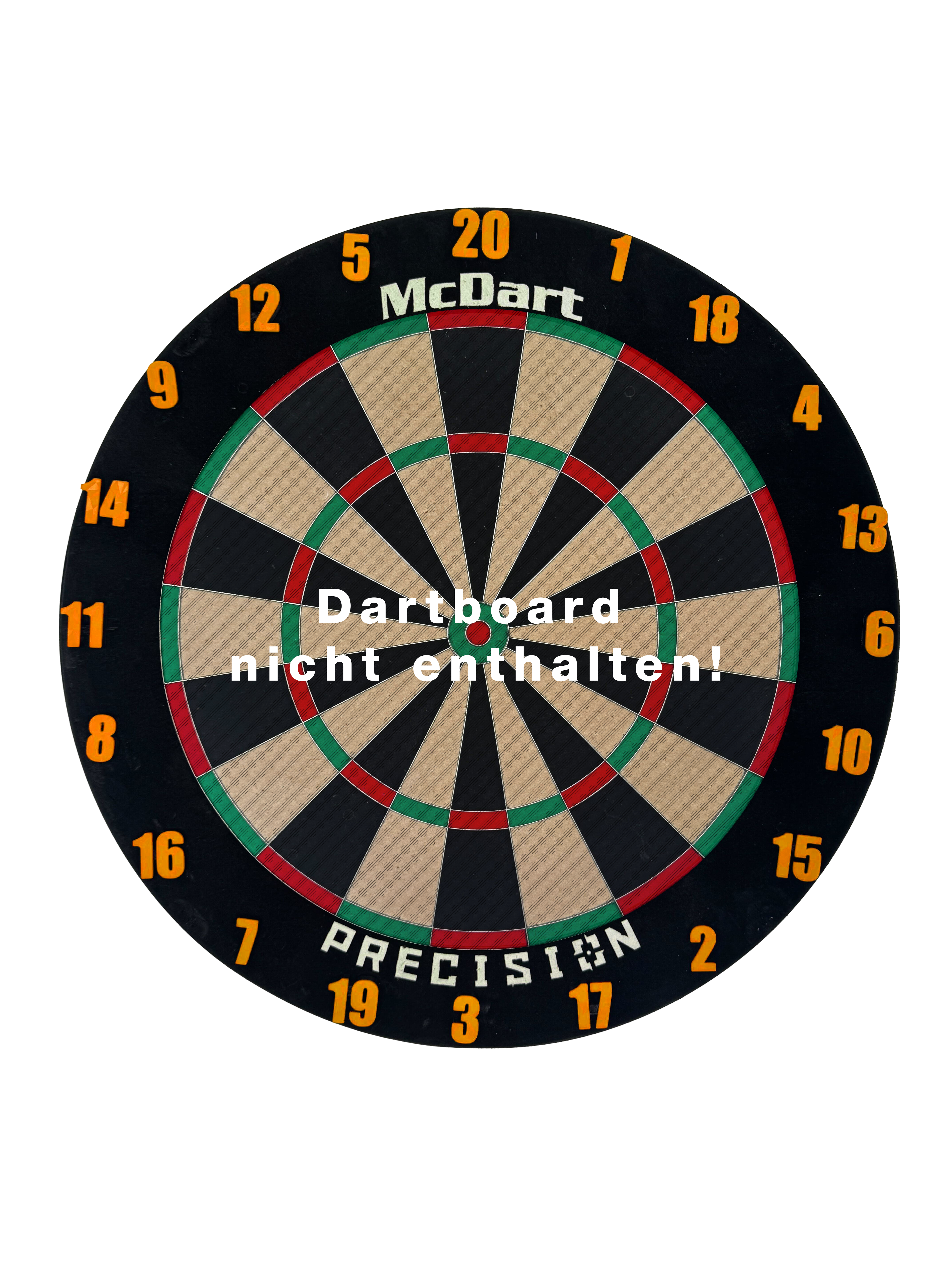 McDart Dartbord Nummerringen / Klassieke Nummerringen Ein Bild zeigt ein Classic Orange Board. Die Oberfläche ist orange und rechteckig.