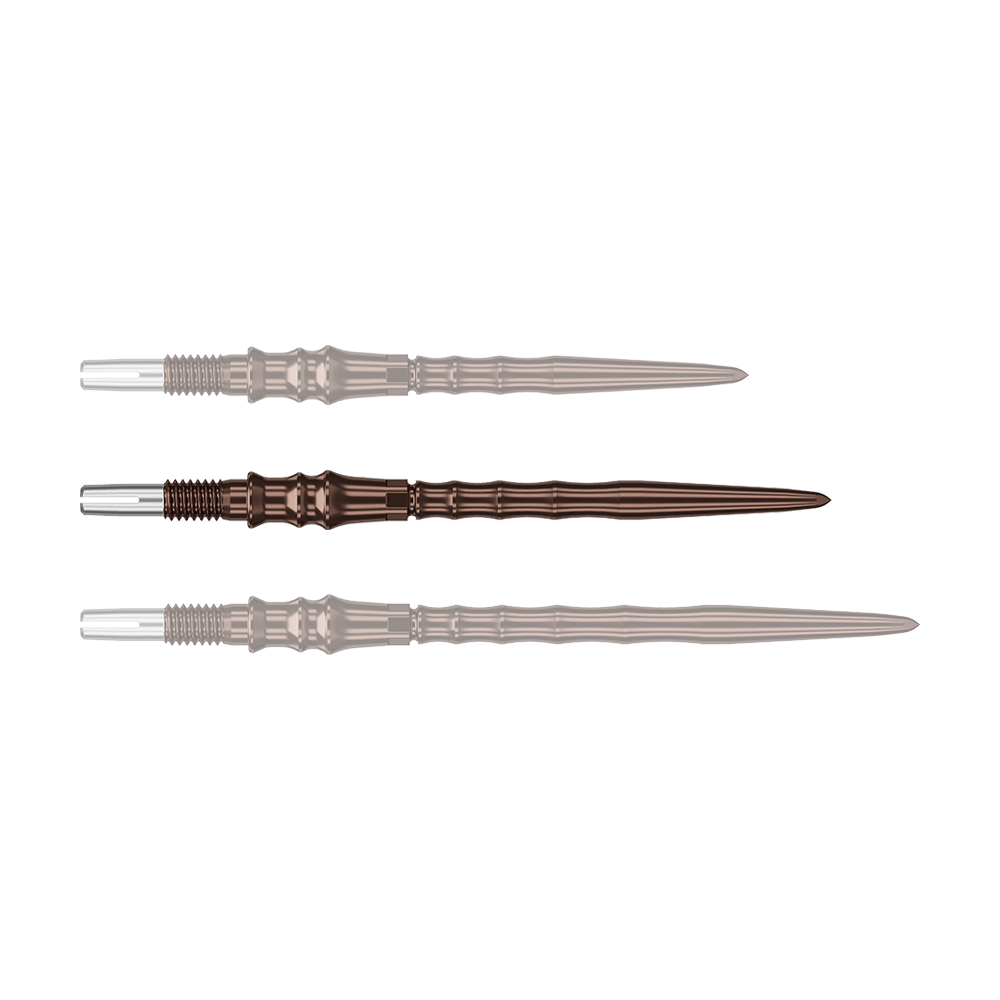 Die Steeldartspitze Silica misst 35mm und ist auf dem Bild einzeln dargestellt. Dieses Produkt ist Teil der Target Japan Premium SwissPoint Serie.