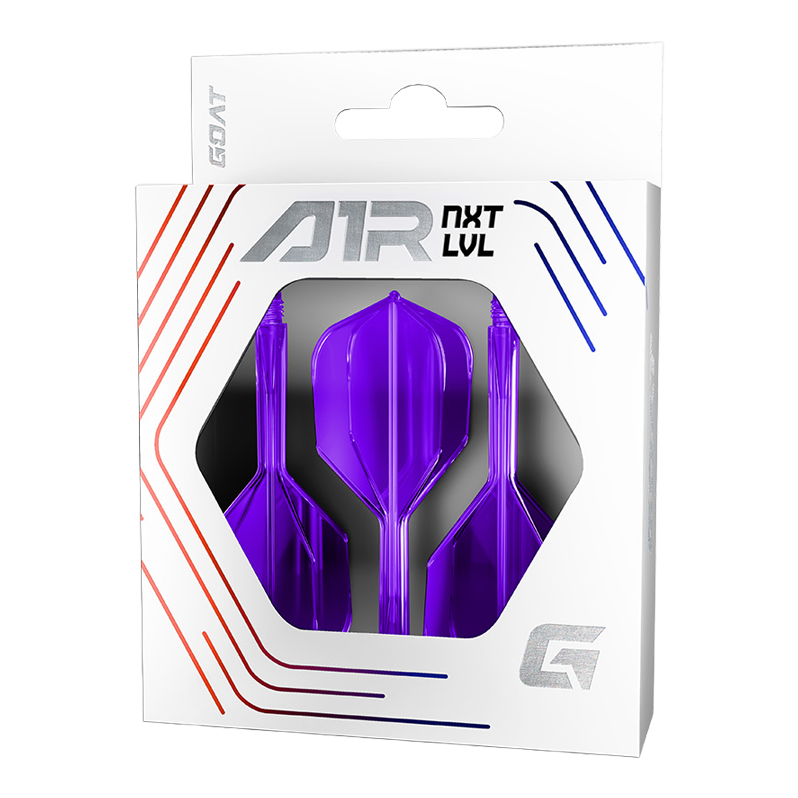 GOAT A1R No6 Flight Shaft System - Neonpaars Das Bild zeigt das GOAT A1R No6 Flight-Shaft-System in Neon Lila. Das Produkt eignet sich bestens als Dart-Zubehör.