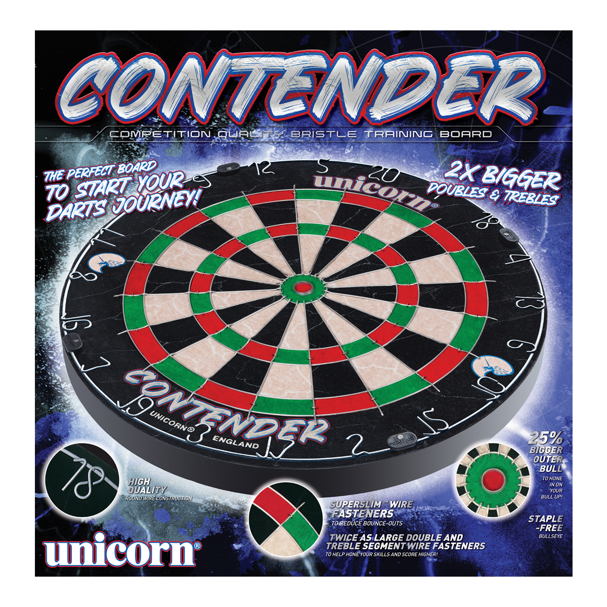 Unicorn Contender stalen dartbord