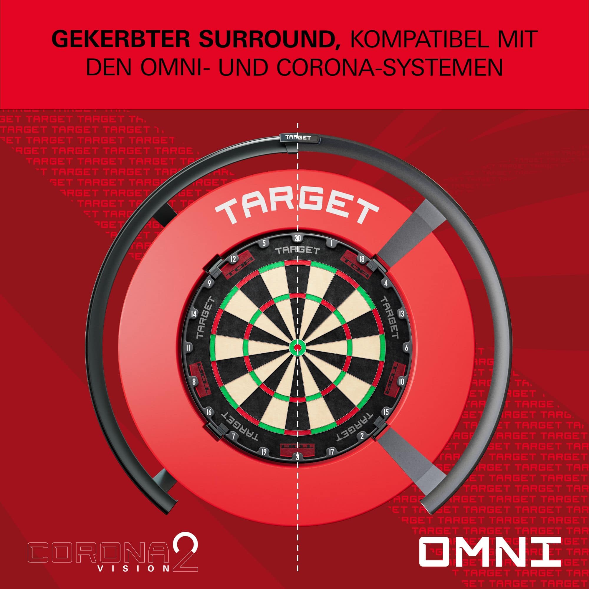 Target Dartboard Omranding met Inkepingen