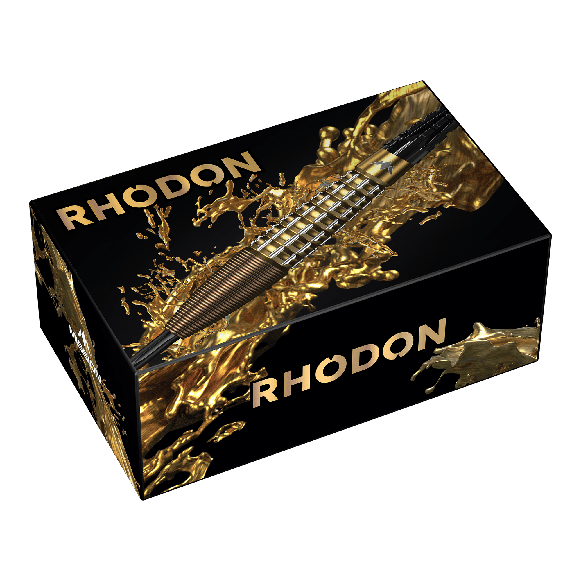 Hier ist das Produkt Mission Rhodon Steeldarts - 23g abgebildet. Die Steeldarts eignen sich ideal für Wettkämpfe und Training.