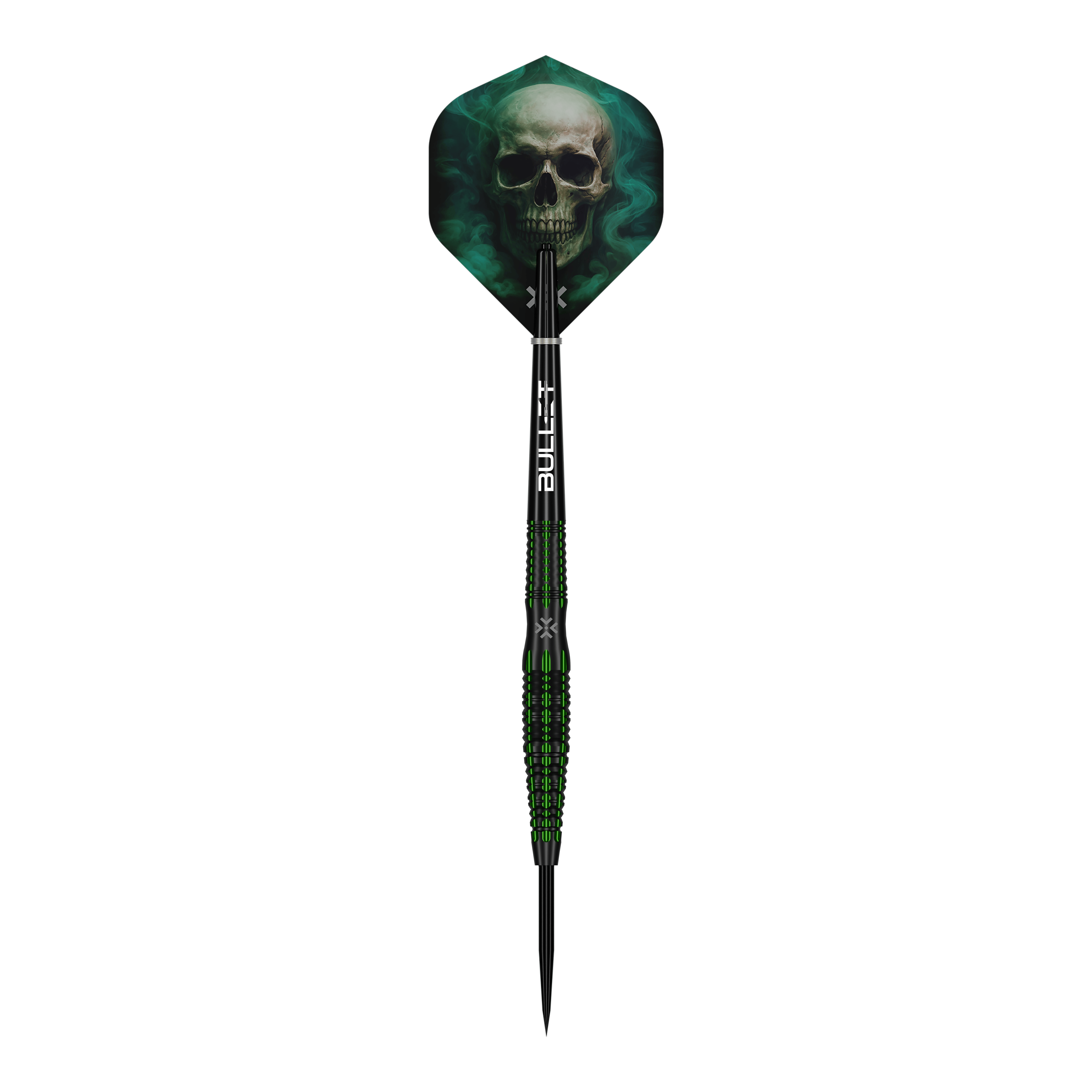 Bullet Poison stalen pijltjes Das Bild zeigt einen einzelnen Bullet Poison Steeldart. Dieses Produkt bietet hochwertige Verarbeitung für Dartspieler.