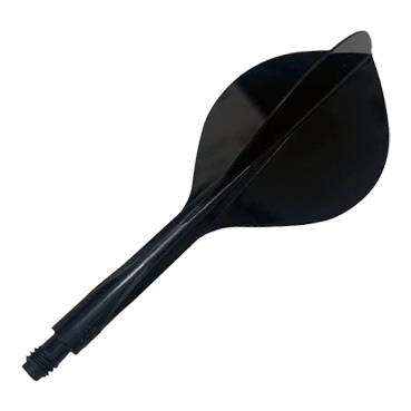 Gezeigt wird das Condor Axe 120 Flight-System Teardrop in der Farbe Schwarz. Es ist ein Bestandteil für Dartpfeile.