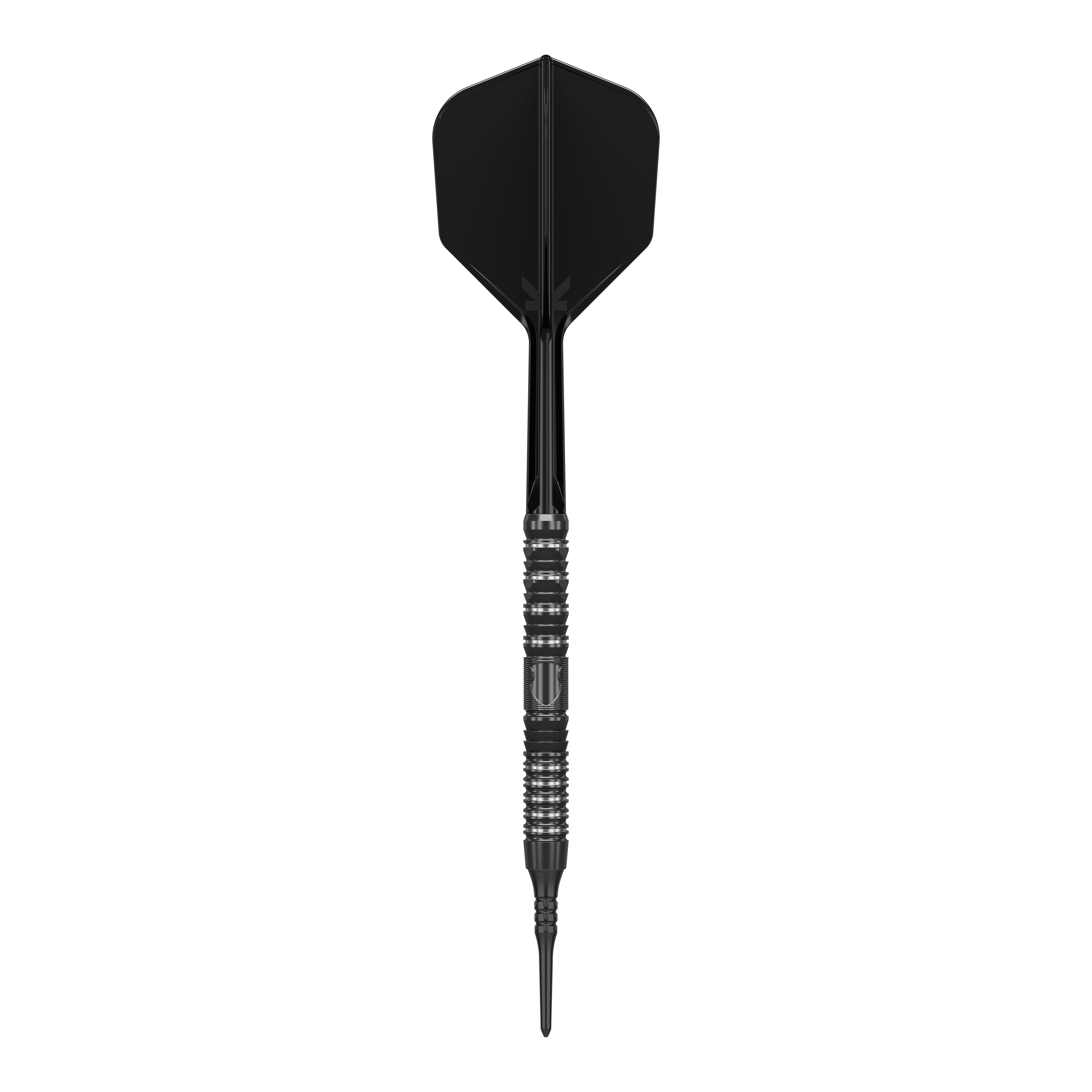 Target Japan Black Marque Draco GEN2 Soft Darts - 20g Das Bild zeigt einen schwarzen Softdart der Marke "Target Japan Black Marque Draco GEN2" mit einem Gewicht von 20g. Der Dart hat ein elegantes, modernes Design mit metallischen Akzenten am Griff.