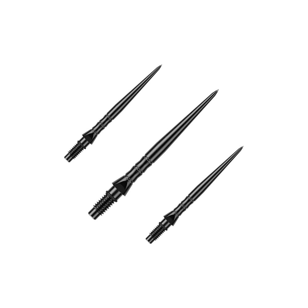 Winmau Switch Point Wave stalen dartpunten - zwart Das Bild stellt ein Set schwarzer Steeldartspitzen in der Länge von 26 mm dar. Dieses Set ist für Steeldartspieler gedacht.
