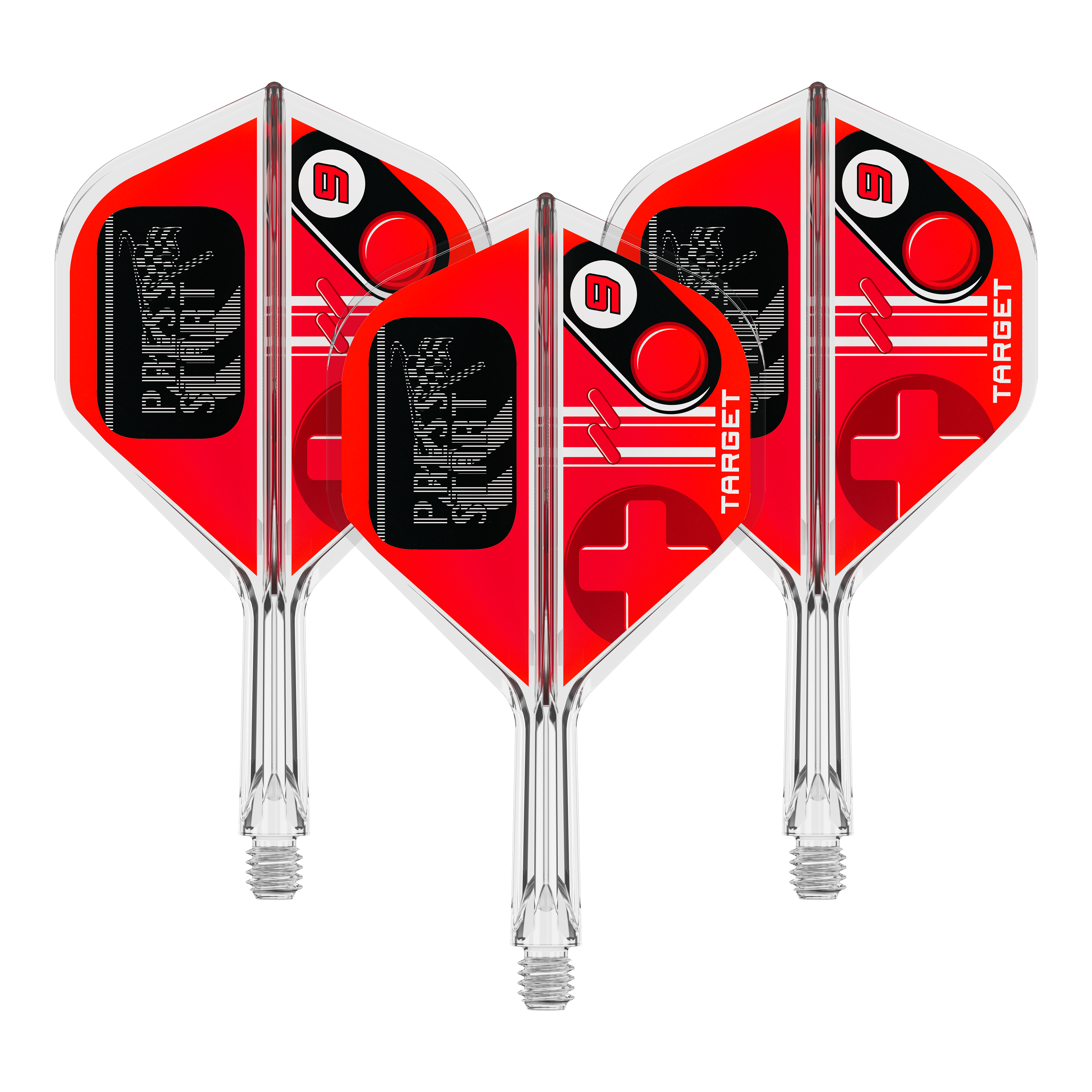 Target K-Flex Press Start No2 Standaard Flights Auf dem Bild ist ein Set Flights für Darts mit dem Namen 410585 Target K-Flex PressStart No2 Standard 19mm zu erkennen. Es ist ein Produkt zur Ausstattung von Dartpfeilen.