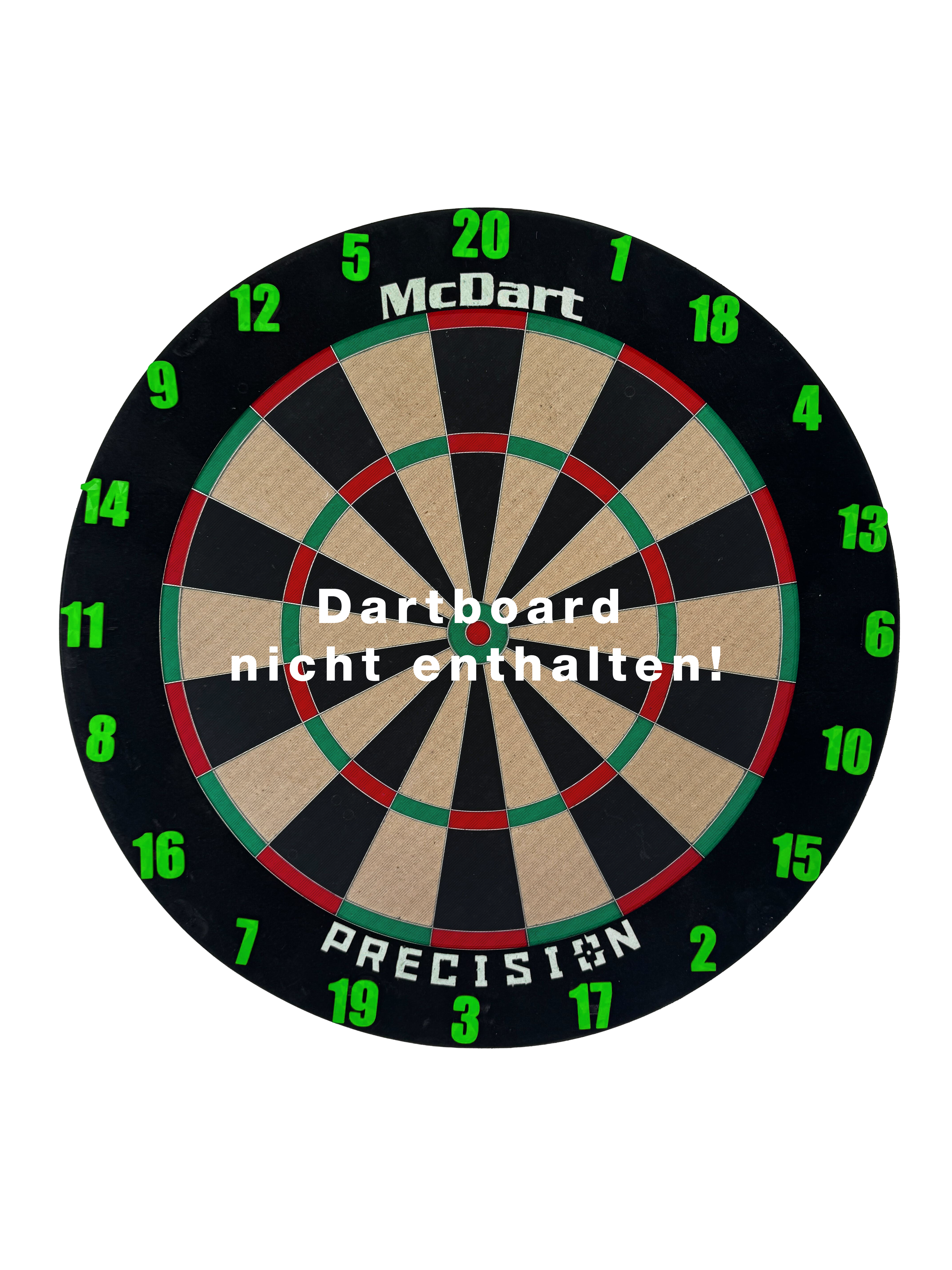 McDart Dartbord Nummerringen / Klassieke Nummerringen Ein klassisches grünes Board ist zu sehen. Das Produkt wirkt schlicht und funktional.