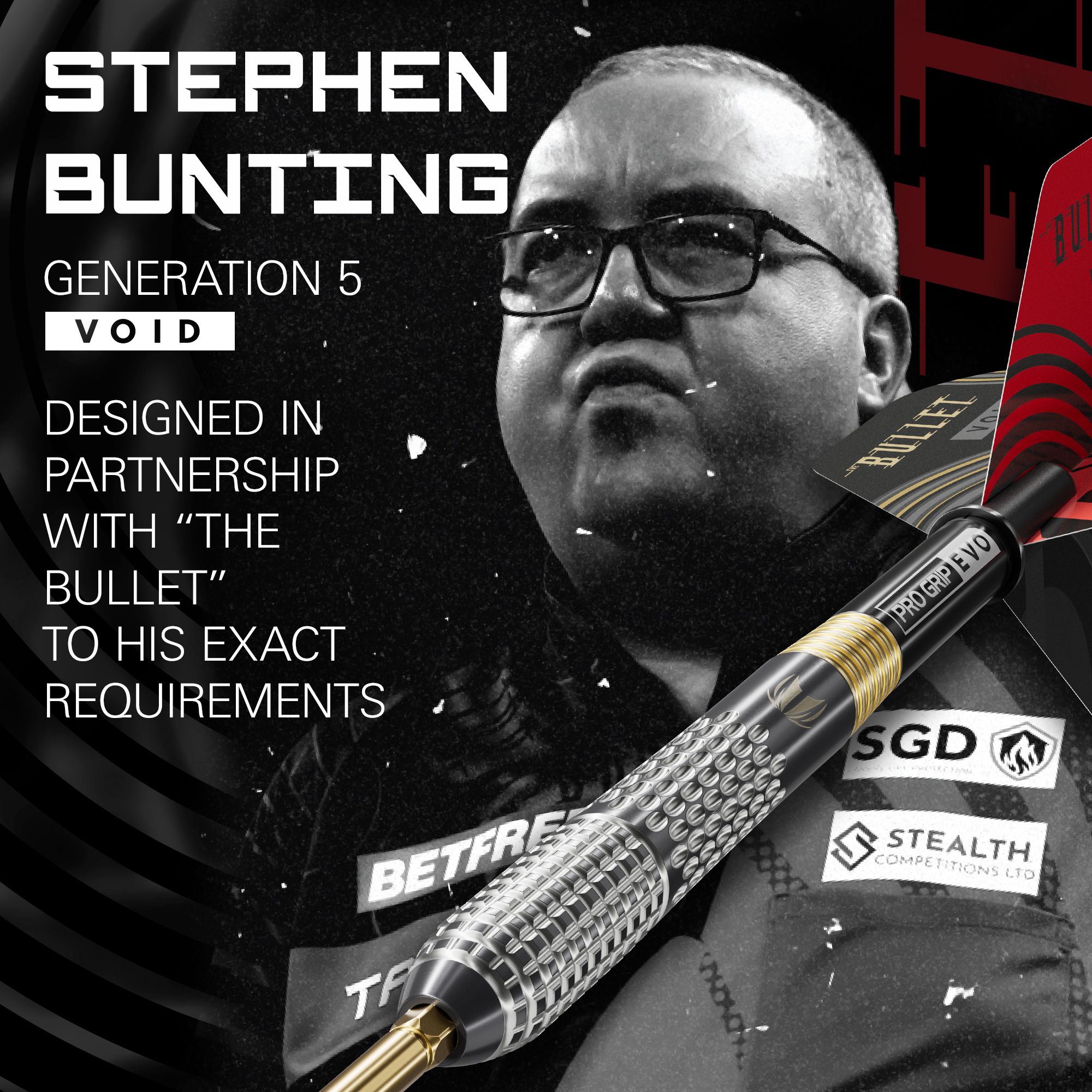 Target Stephen Bunting GEN5 Void Swiss Point stalen dartpijlen Abgebildet sind die Target Stephen Bunting GEN5 Void Swiss Point Steeldarts. Diese Steeldarts zeichnen sich durch ihr modernes Design und ihre hochwertige Verarbeitung aus.