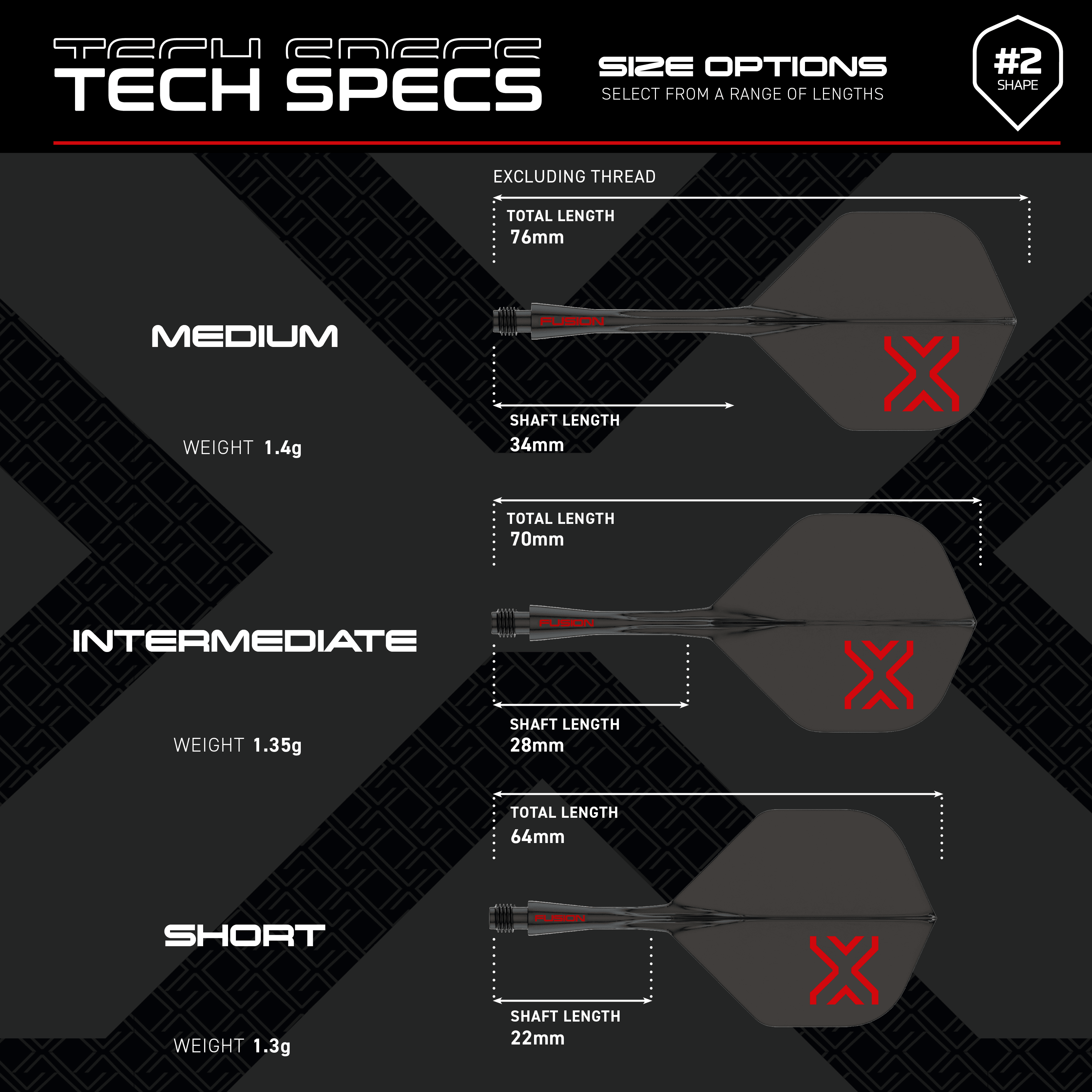 Winmau Fusion Blade X No2 standaard flight shaft systeem - zwart Auf dem Bild ist das Winmau Fusion Blade X No2 Standard Flight-Shaft-System in Schwarz zu sehen. Dieses Produkt wird bei Dartspielen verwendet.