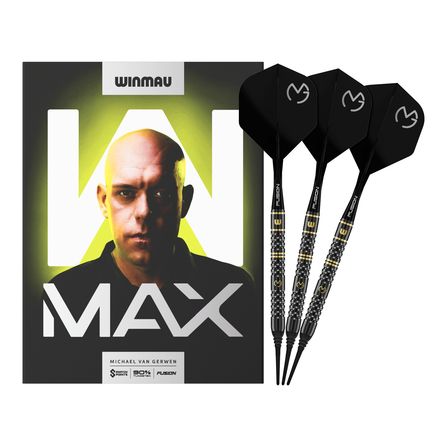 Winmau Michael Van Gerwen W-MAX zachte dartpijlen - 18g Winmau Michael Van Gerwen W-MAX zachte dartpijlen - 18g