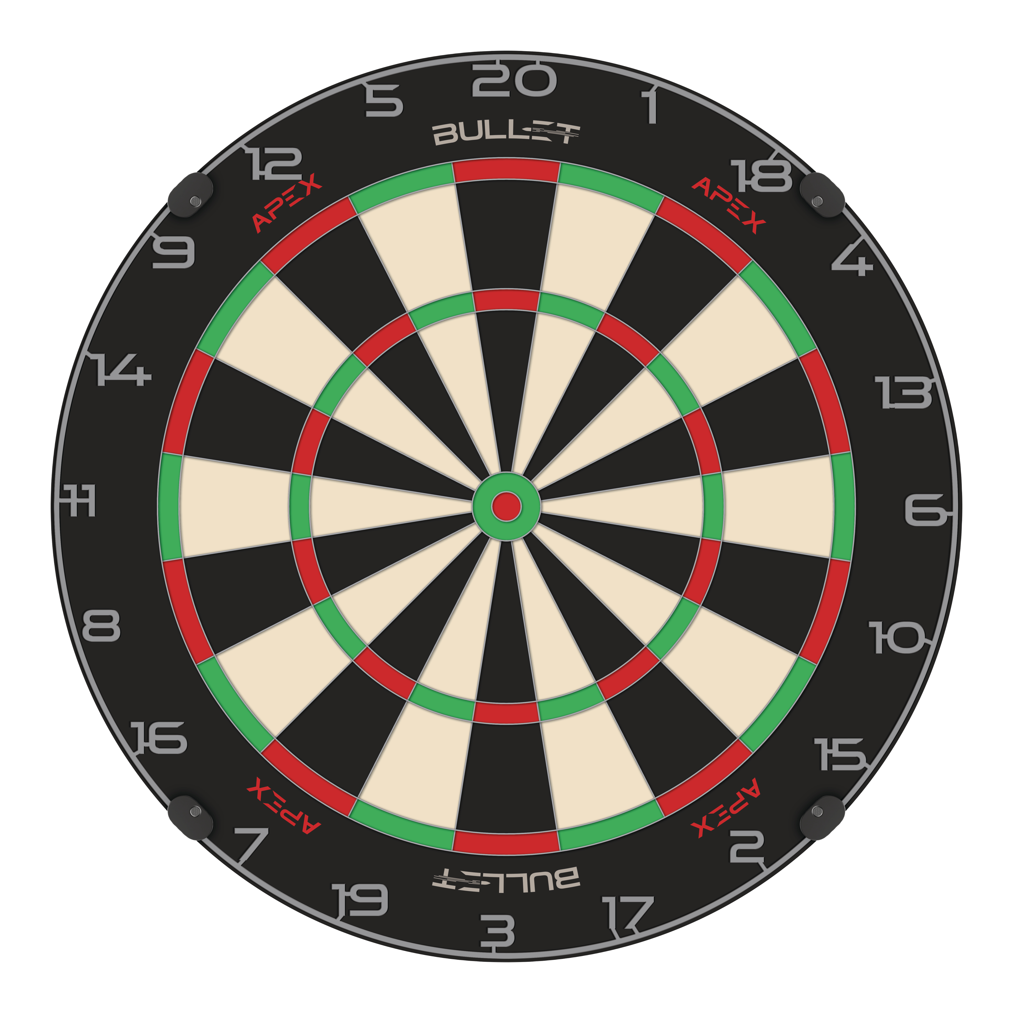 Bullet Apex stalen dartbord Abgebildet ist das Bullet Apex Steeldartboard. Das Produkt wird deutlich dargestellt.