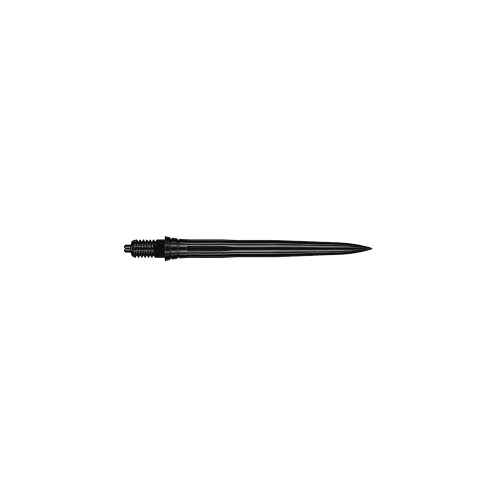 Caliburn EZ-EVO dartpunten - Glad - Zwart Das Bild zeigt EVO181 Caliburn EZ-EVO Dartspitzen Smooth Schwarz 28mm. Es handelt sich um schwarze Dartspitzen in glatter Ausführung.