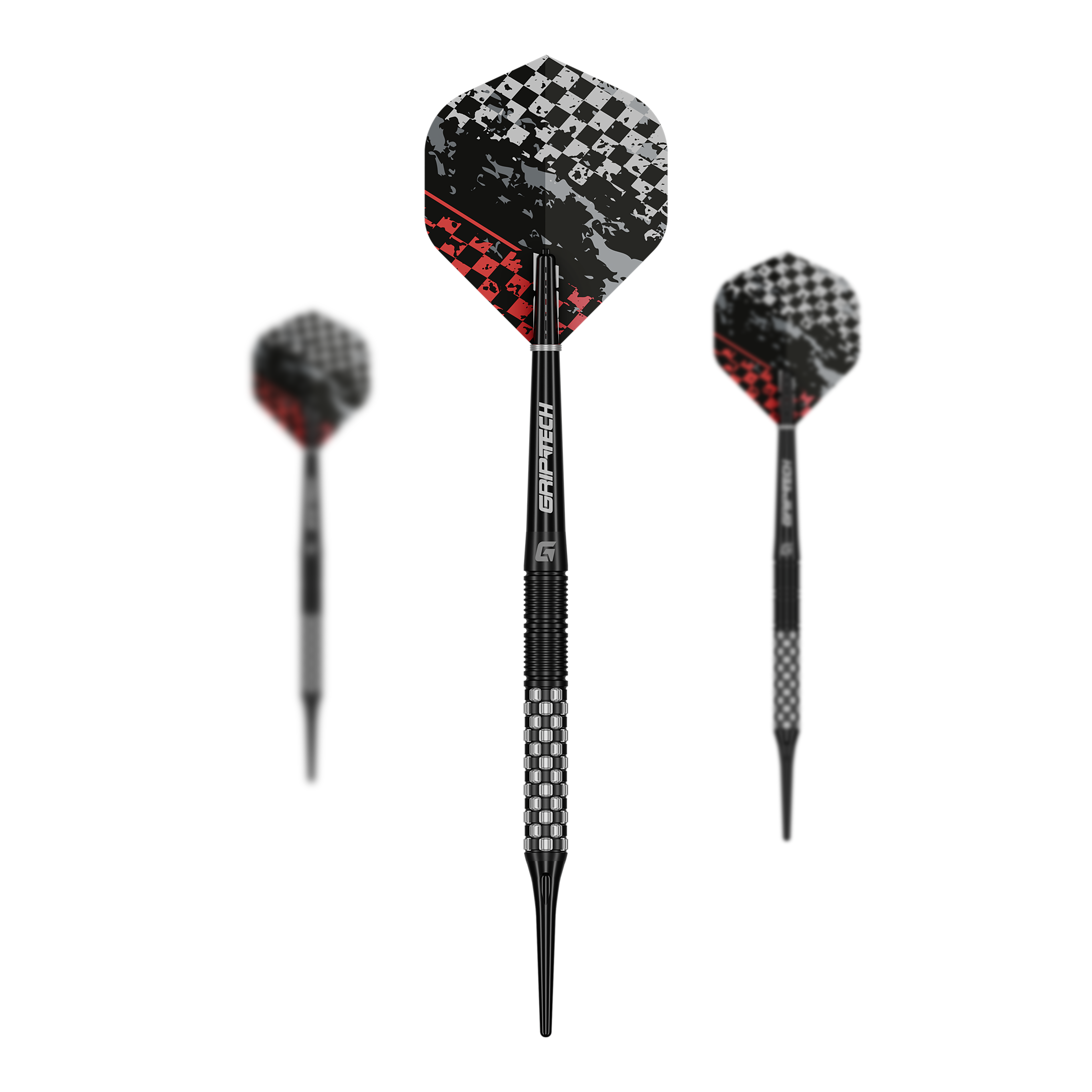 GOAT Finish Line Soft Darts - 20 g Das Bild zeigt die GOAT Finish Line Tungsten Softdarts mit einem Gewicht von 20g. Die Darts sind für das Softdartspiel konzipiert.