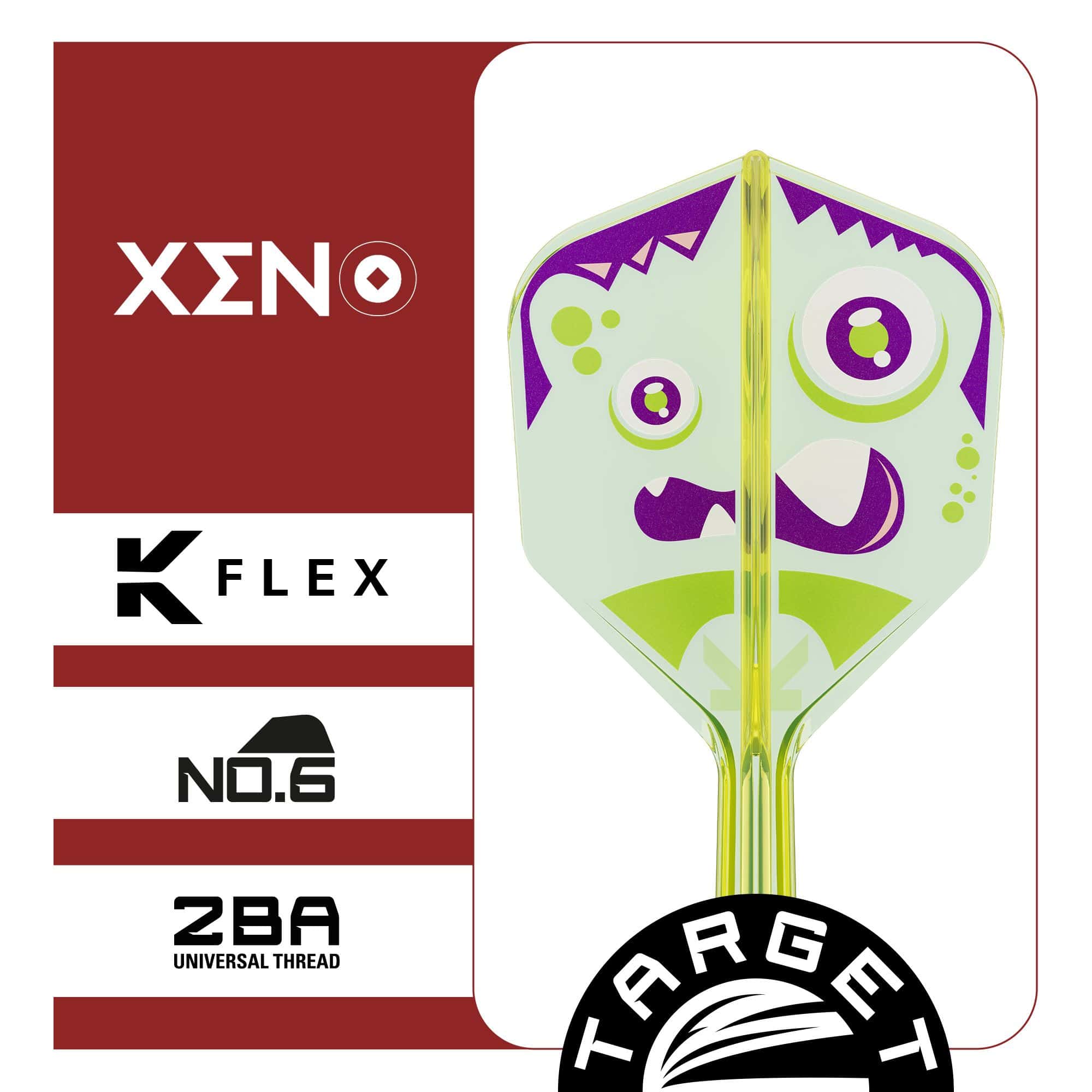 Target Japan K-Flex Xeno No6 vluchten Das Bild zeigt die Target Japan K-Flex Xeno No6 Flights. Dies sind Dartflights mit modernem Design.