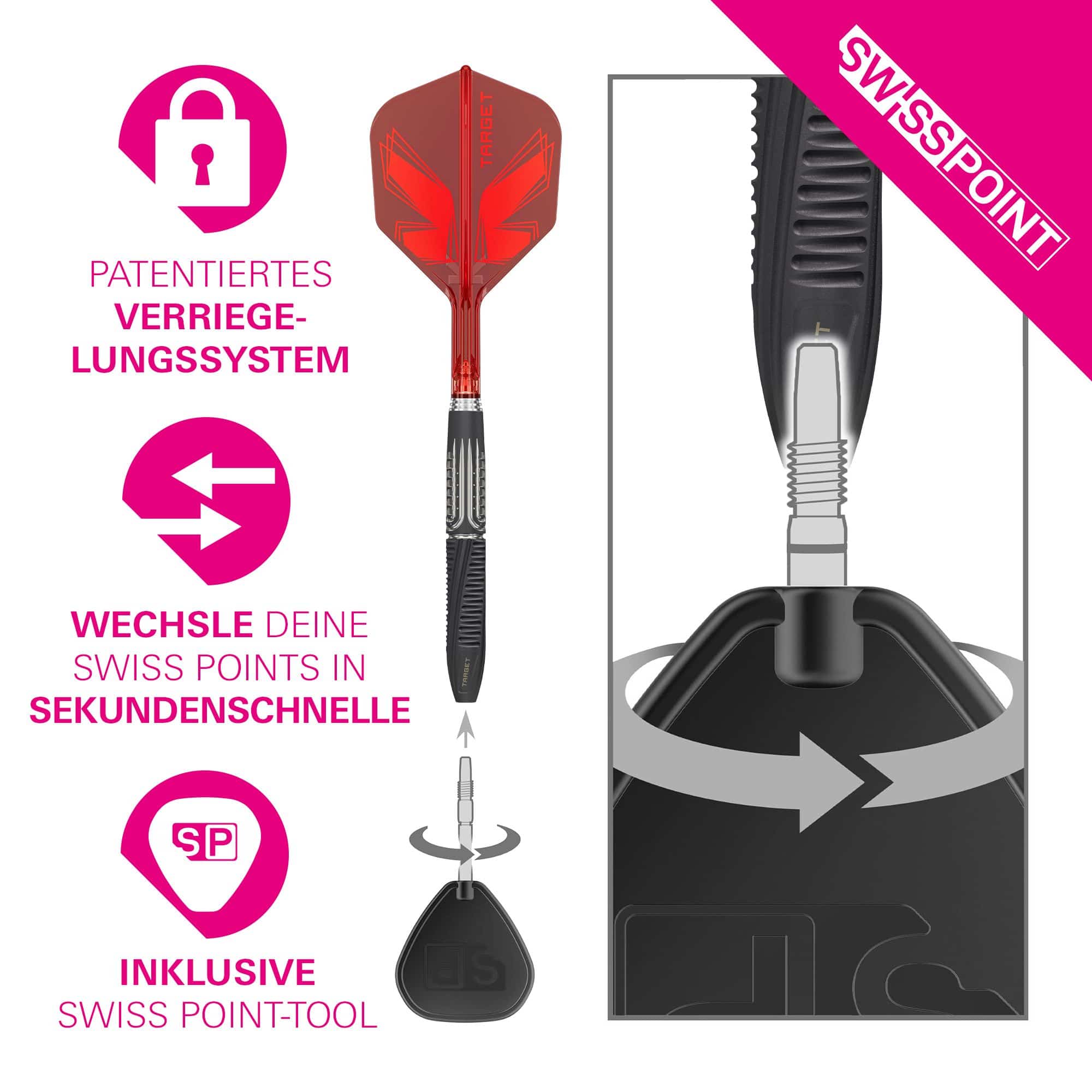 Target Shift Swiss Point stalen dartpijlen 