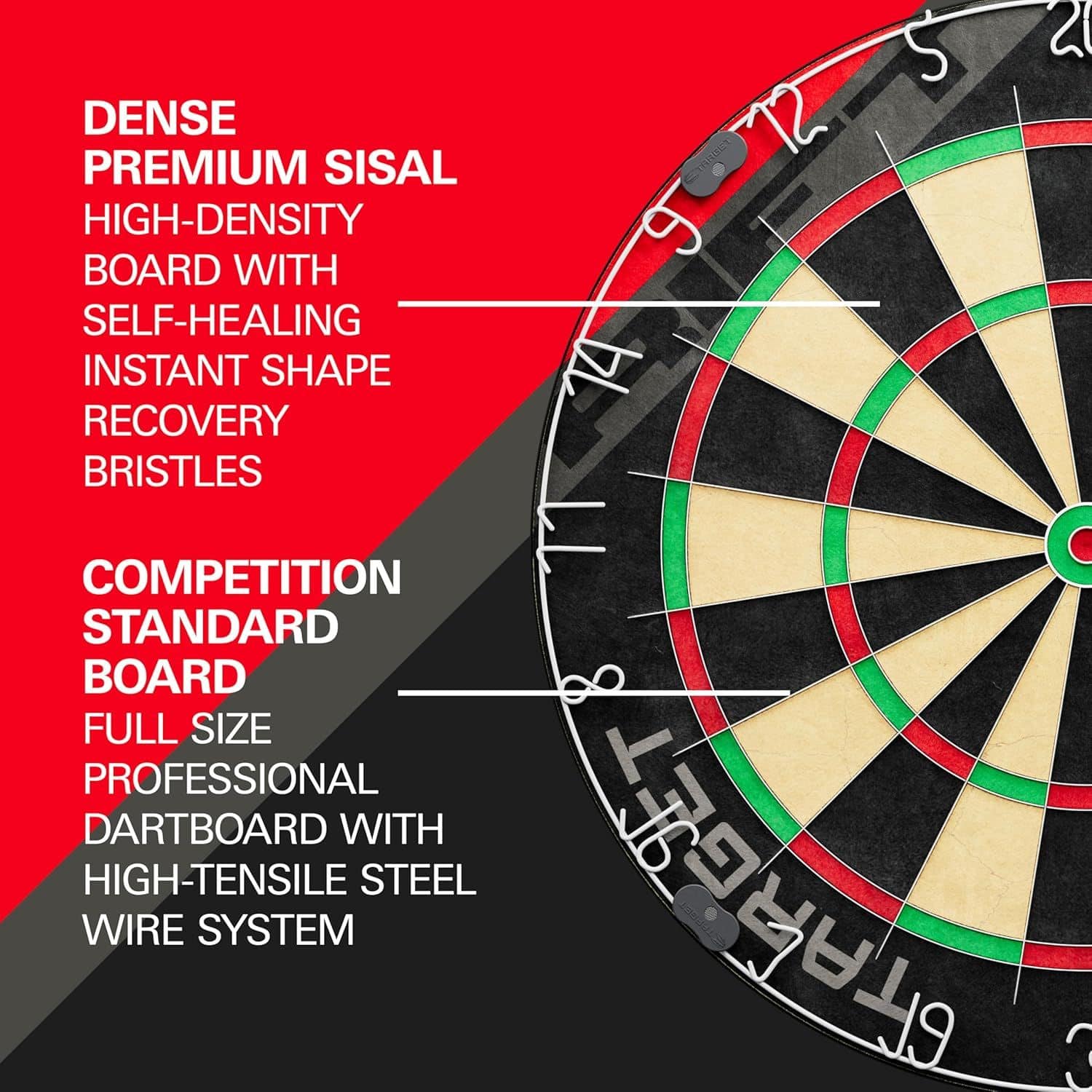 Target Rift stalen dartbordset Das Bild zeigt das Target Rift Steeldartboard Set. Das Set ist ideal für Dartspieler geeignet.