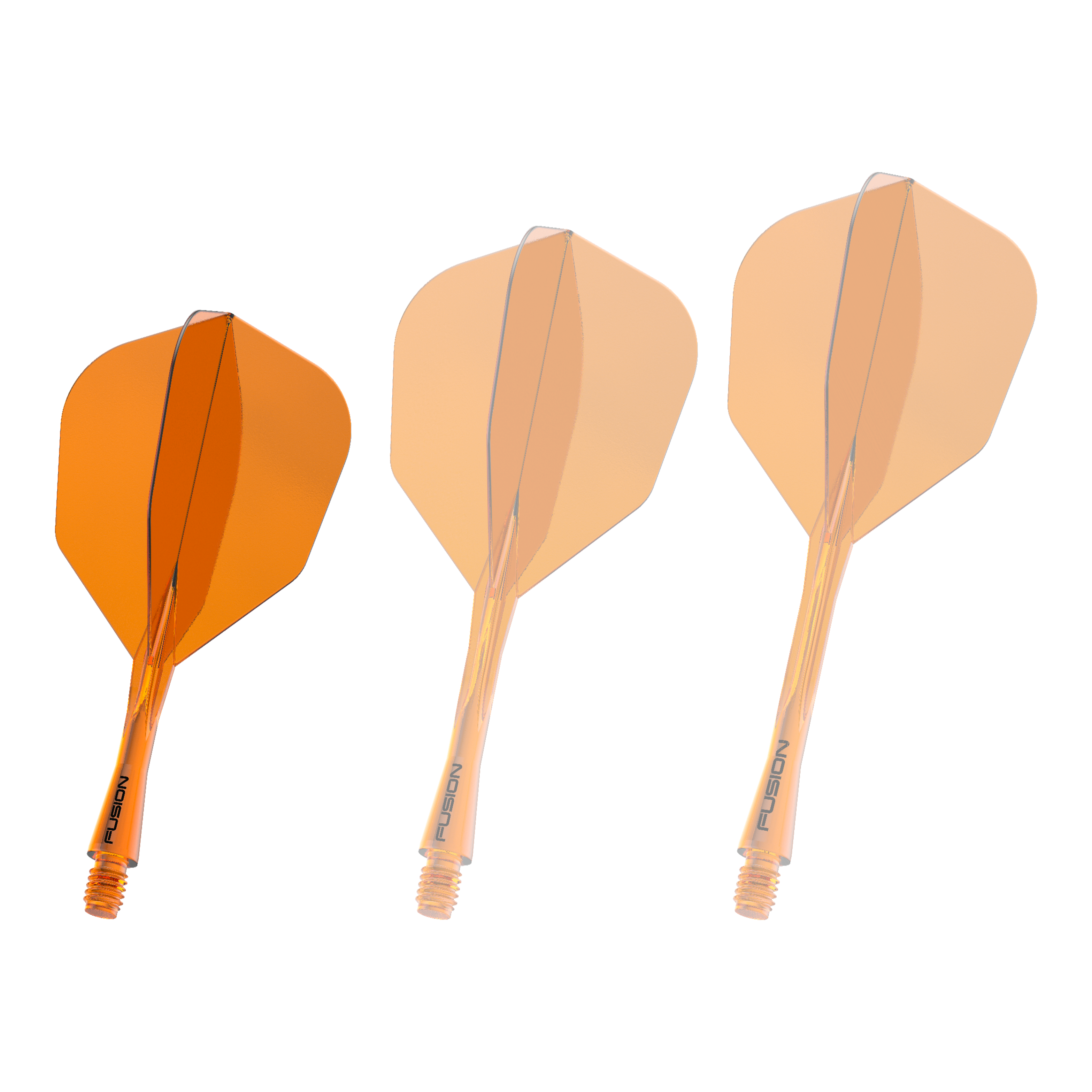 Winmau Fusion Flight Shaft System No6 Neon Oranje Das Bild zeigt das Winmau Fusion Flight Shaft System No6 in der Farbe Neon Orange mit einer Länge von 22 mm. Es handelt sich um eine weitere Ansicht des Produkts.