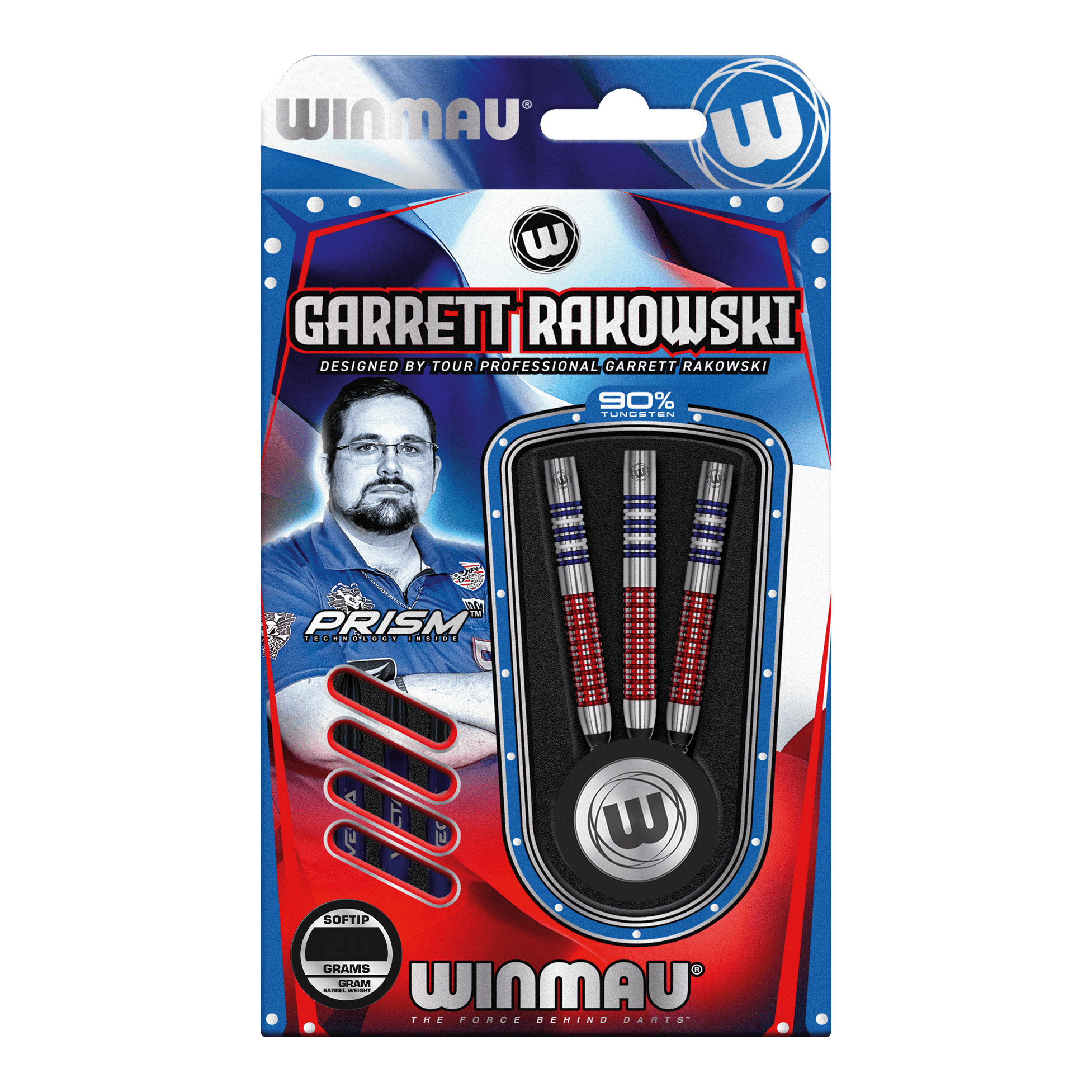 Winmau Garret Rakowski zachte dartpijlen - 20 g