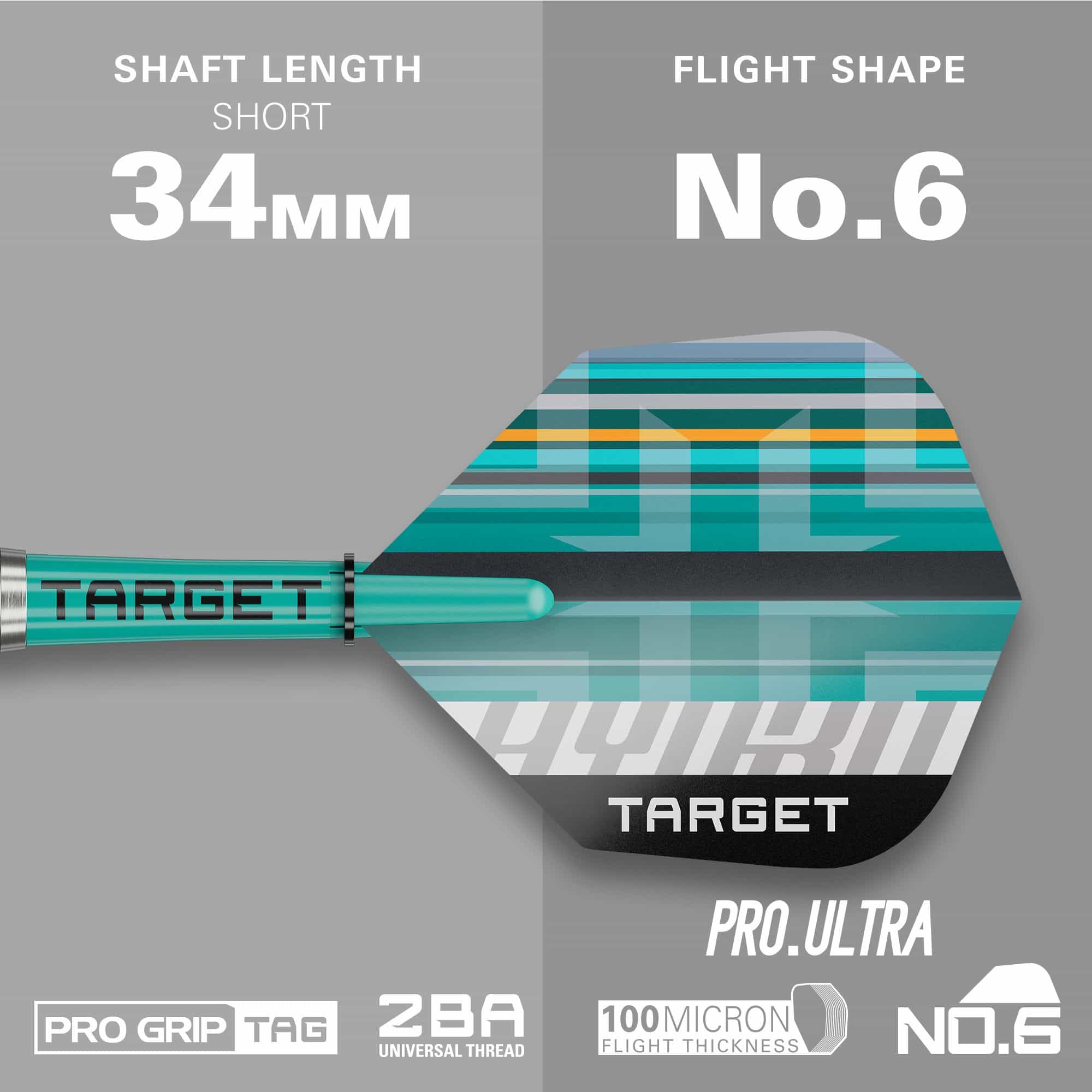 Das Bild zeigt die Target Hydro 12 Softdarts. Sie sind in einem modernen Design für Dartspieler gefertigt.