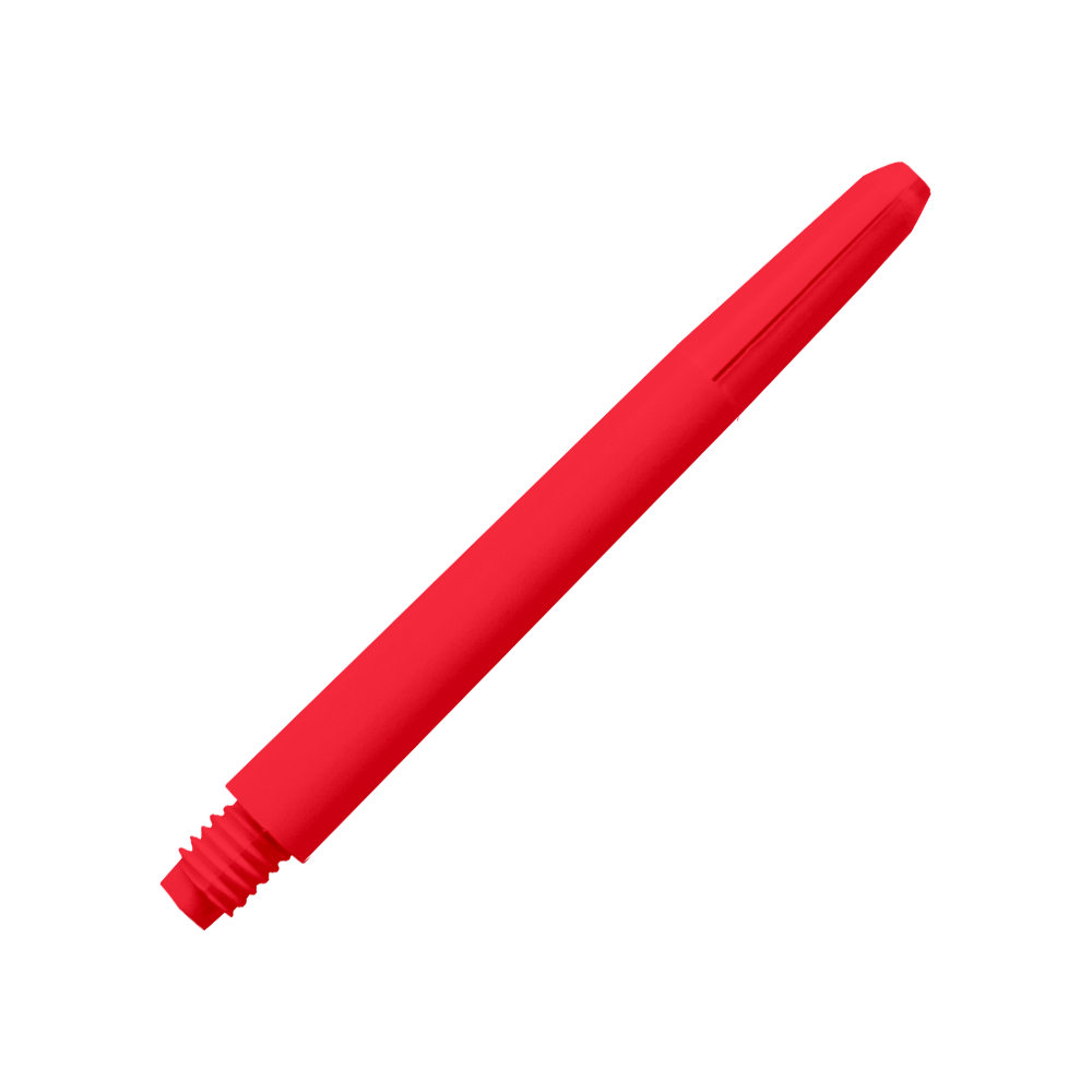 571_Nylon_Shafts_Rot_48mm_2 Das Bild zeigt einen roten Nylon-Schaft. Der Schaft hat ein schlichtes, glattes Design.