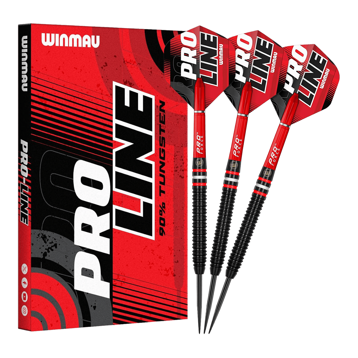 Winmau Pro-Line 90% Steeldarts Zu sehen sind die Winmau Pro-Line 90% Steeldarts. Die Darts verfügen über einen hohen Qualitätsstandard und sind für Profis geeignet.
