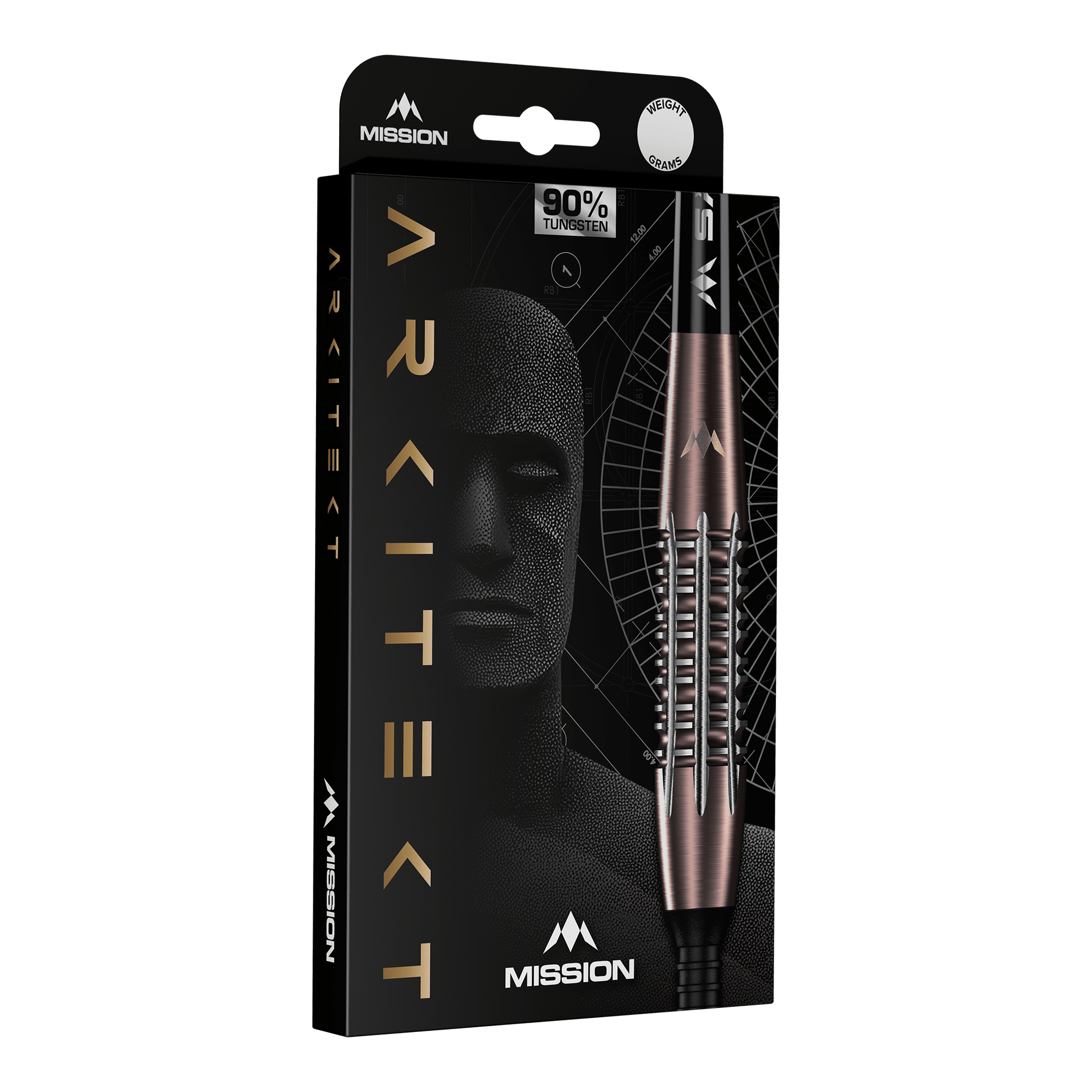 Mission Arkitekt Bronze Silica PVD Steeldarts - 23,5 g Abgebildet ist Mission Arkitekt Bronze Silika PVD Steeldarts - 23,5g. Die Darts besitzen ein glänzendes bronzenes Finish.