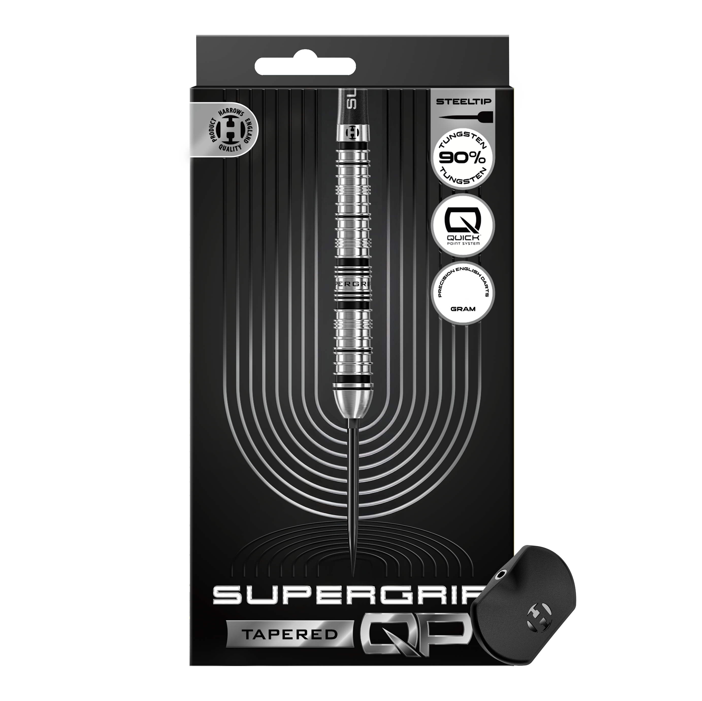 Harrows Supergrip Tapered Quick Point stalen dartpijlen Zu sehen sind die Harrows Supergrip QP Tapered Quick Point Steeldarts. Die Darts bieten ein modernes Design und optimale Spieleigenschaften.