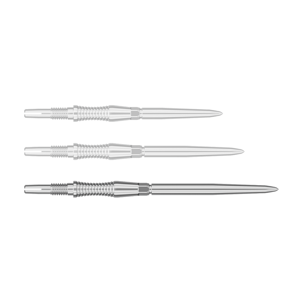 Target Swiss Point Dartpunten Signature RST - Zilver Dargestellt ist eine Dartspitze mit dem Dateinamen '340302_Target_Swiss_Point_Dartspitzen_Signature_RST_Silber_42mm_1'. Zu sehen ist eine silberne Dartspitze mit 42mm Länge.