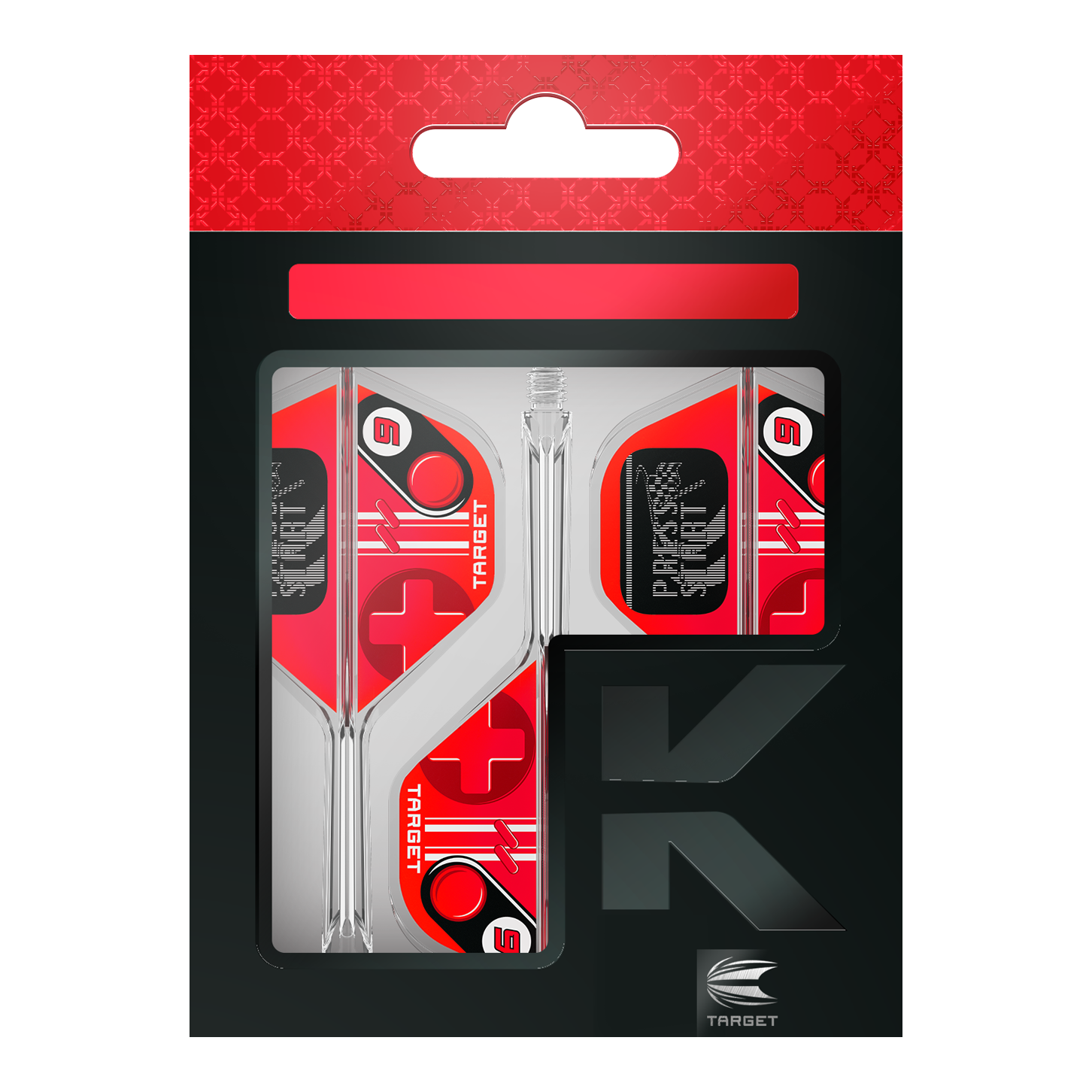 Abgebildet sind die Target K-Flex Press Start No2 Standard Flights. Es handelt sich um stabile Dartflights in Standardform.