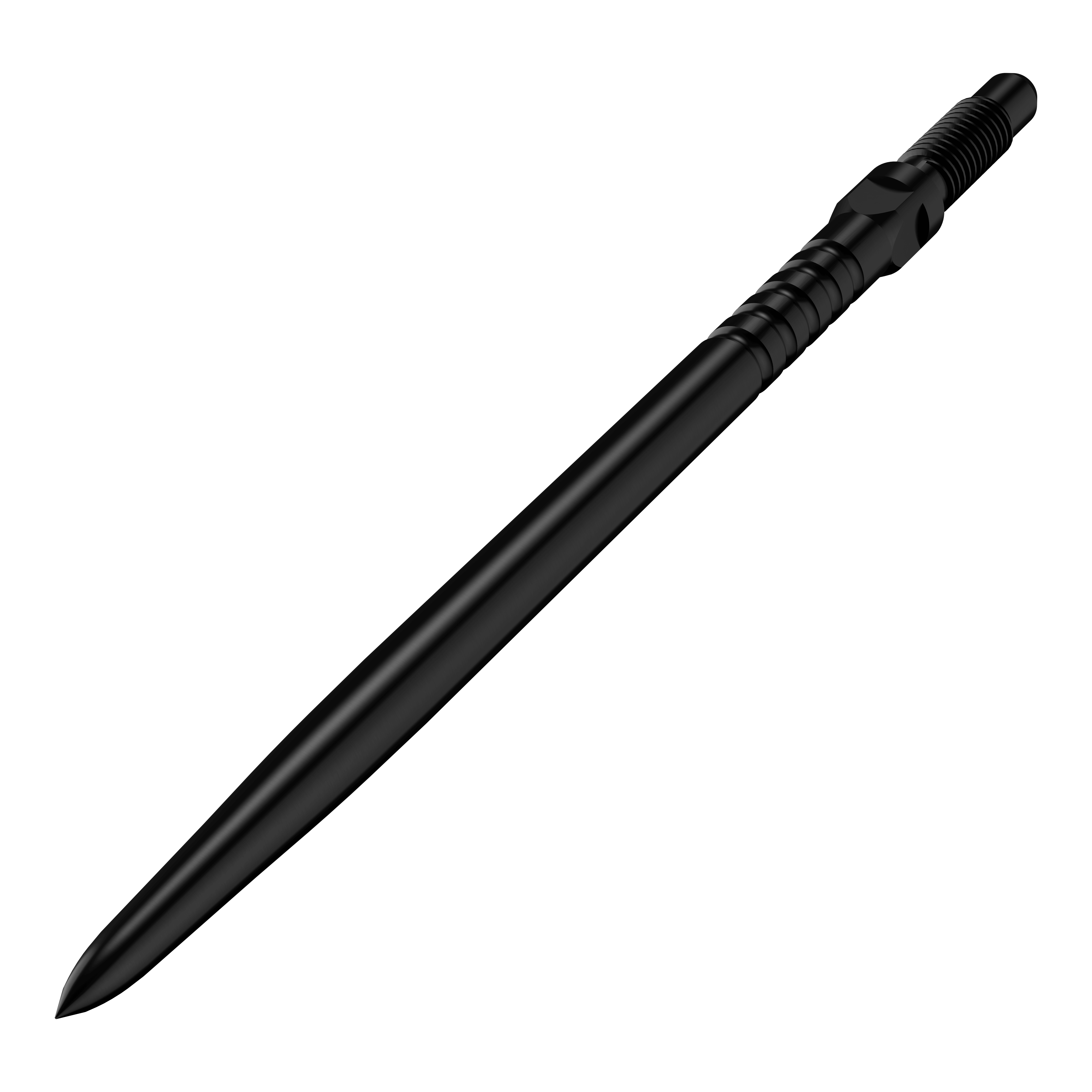 Bulls NL Convertible Point Dart Tips - Ringvormige Grip - Zwart Das Bild zeigt eine Dartspitze als Zubehör. Es handelt sich um BullsNL Convertible Point mit Ringed Grip in Schwarz und 40mm Länge.