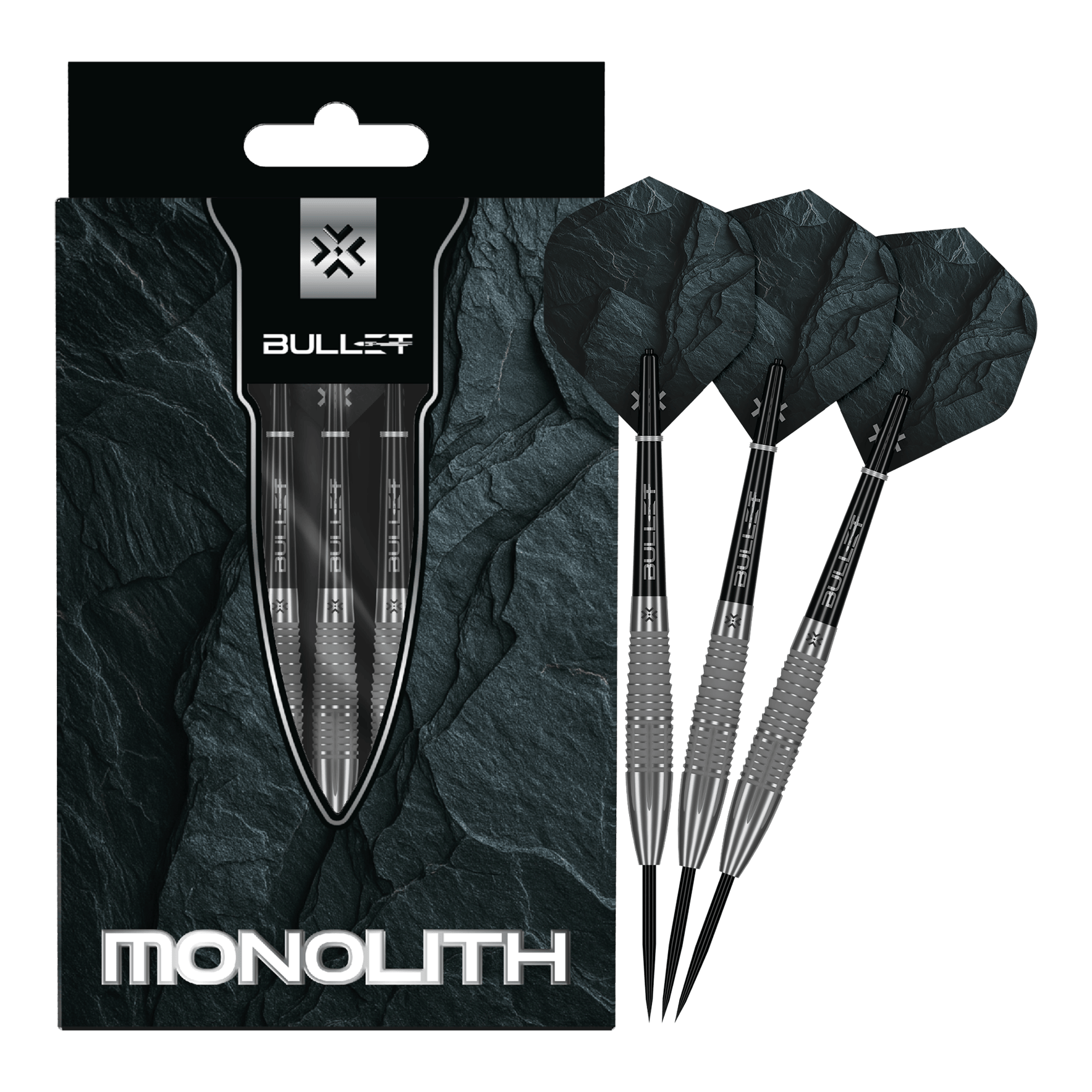Bullet Monolith stalen pijltjes Abgebildet sind die Bullet Monolith Steel Darts in voller Länge. Dieses Produkt eignet sich für das Steeldart-Spiel.