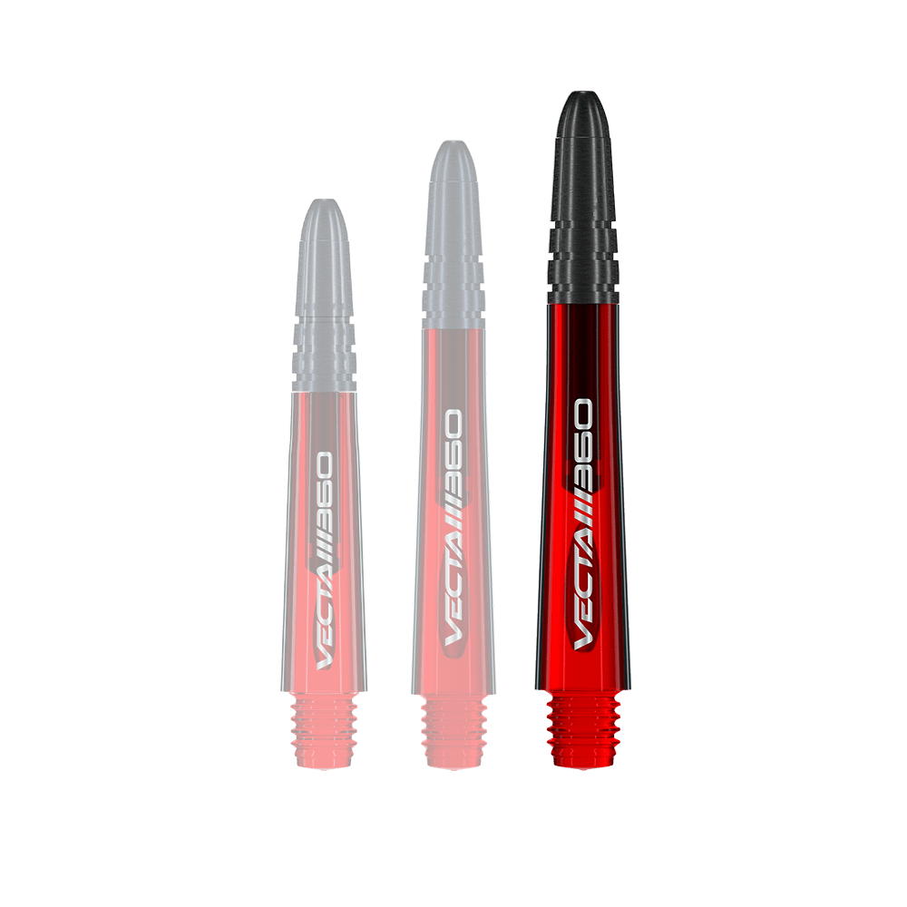 Winmau Vecta Blade 360 shafts - Rood Dieses Bild zeigt einen roten Dart-Schaft mit dem Namen 7025-219_Winmau_Vecta_Blade360_Shafts_Rot_40mm_1. Das Produkt ist 40 mm lang und hat ein schlichtes Design.