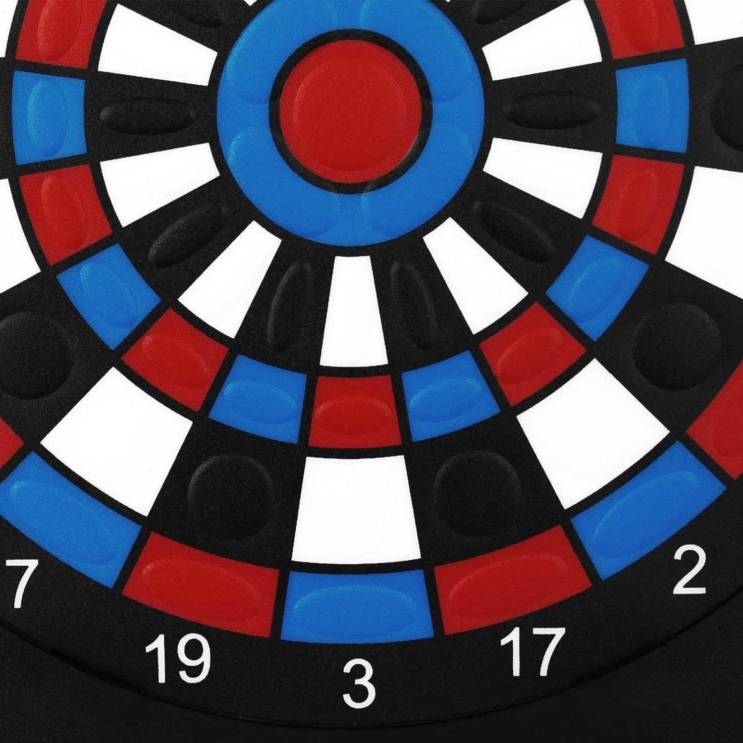 XQMax Dublin Dartteller Das Bild zeigt einen Ausschnitt des XQMax Dublin Dart Counters. Zu sehen ist die bunte Zielscheibe mit den Zahlen und farbigen Segmenten.