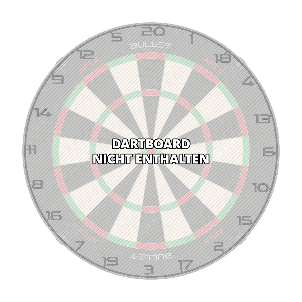 Hier ist ein weiteres Bild eines grauen Zahlenrings für ein Dartboard zu sehen. Der Dateiname lautet BT1000110_Bullet_Dartboard_Zahlenring_Grau_3.