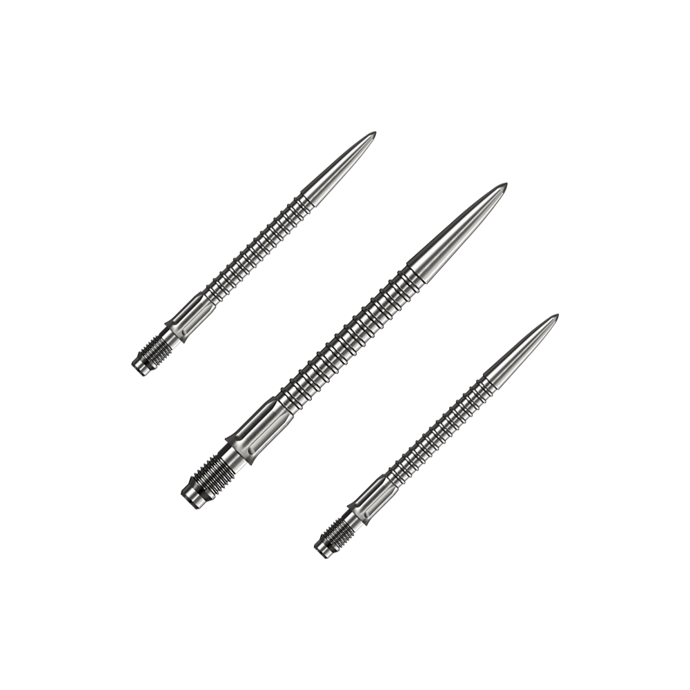 Mission R2.5 Rapid Point GV1 Dartpunten - Zilver Abgebildet ist ein Set Mission R25 Rapid Point GV1 Dartspitzen in Silber mit 30mm Länge. Das Set eignet sich als Zubehör für Dartspieler.