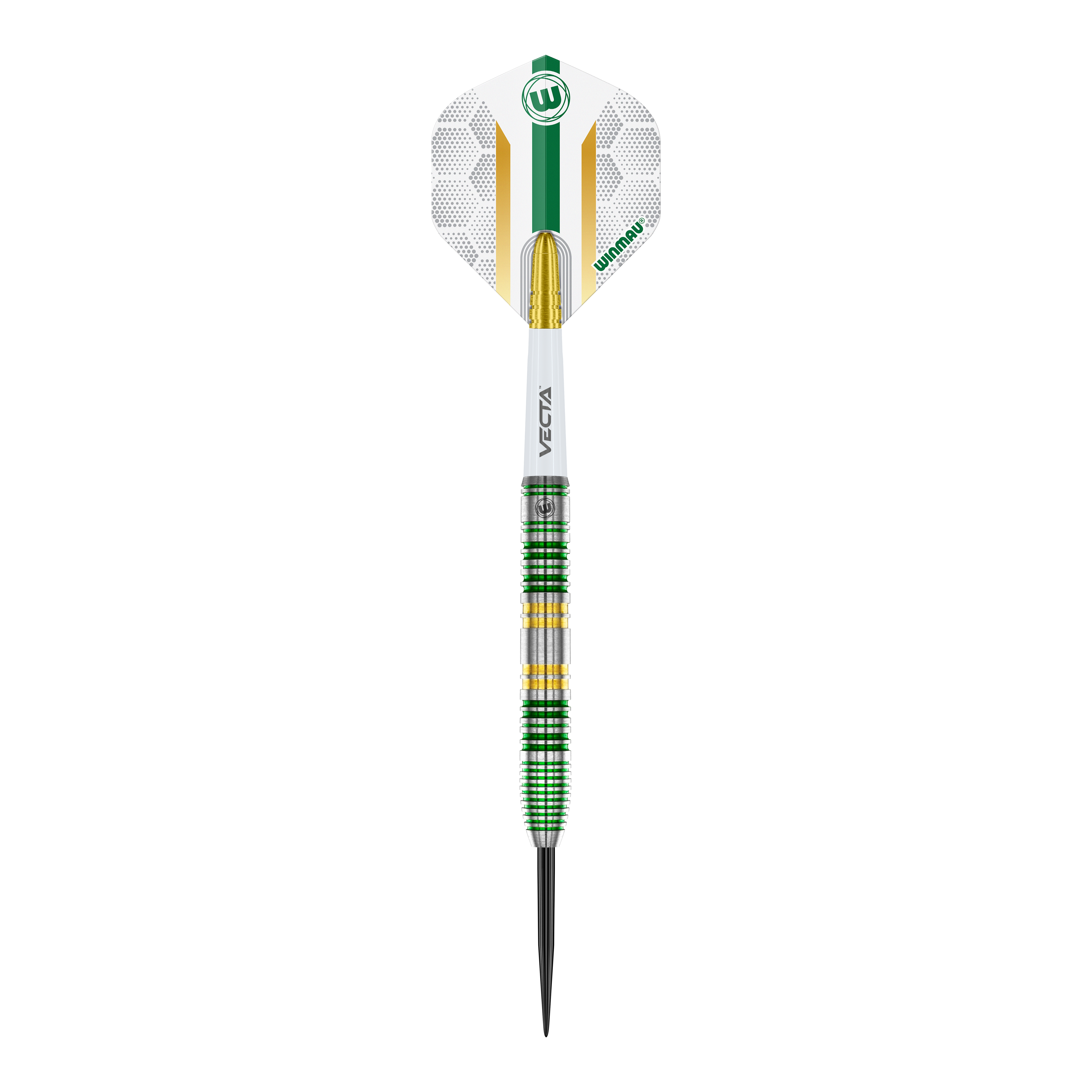 Winmau Xenon Steeldarts Ein einzelner Winmau Xenon Steeldart ist aus nächster Nähe abgebildet. Der Schaft ist schmal geformt.