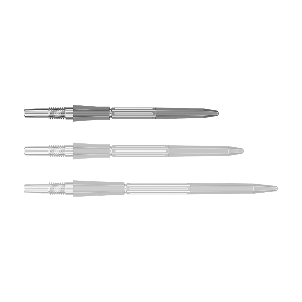 Target Elysian Archetype 43 Swiss Point stalen dartpijlpunten - zilver Abgebildet ist eine silberne SwissPoint Dartspitze, 30 mm lang. Die Spitze stammt vermutlich von Target Elysian Archetype 43.