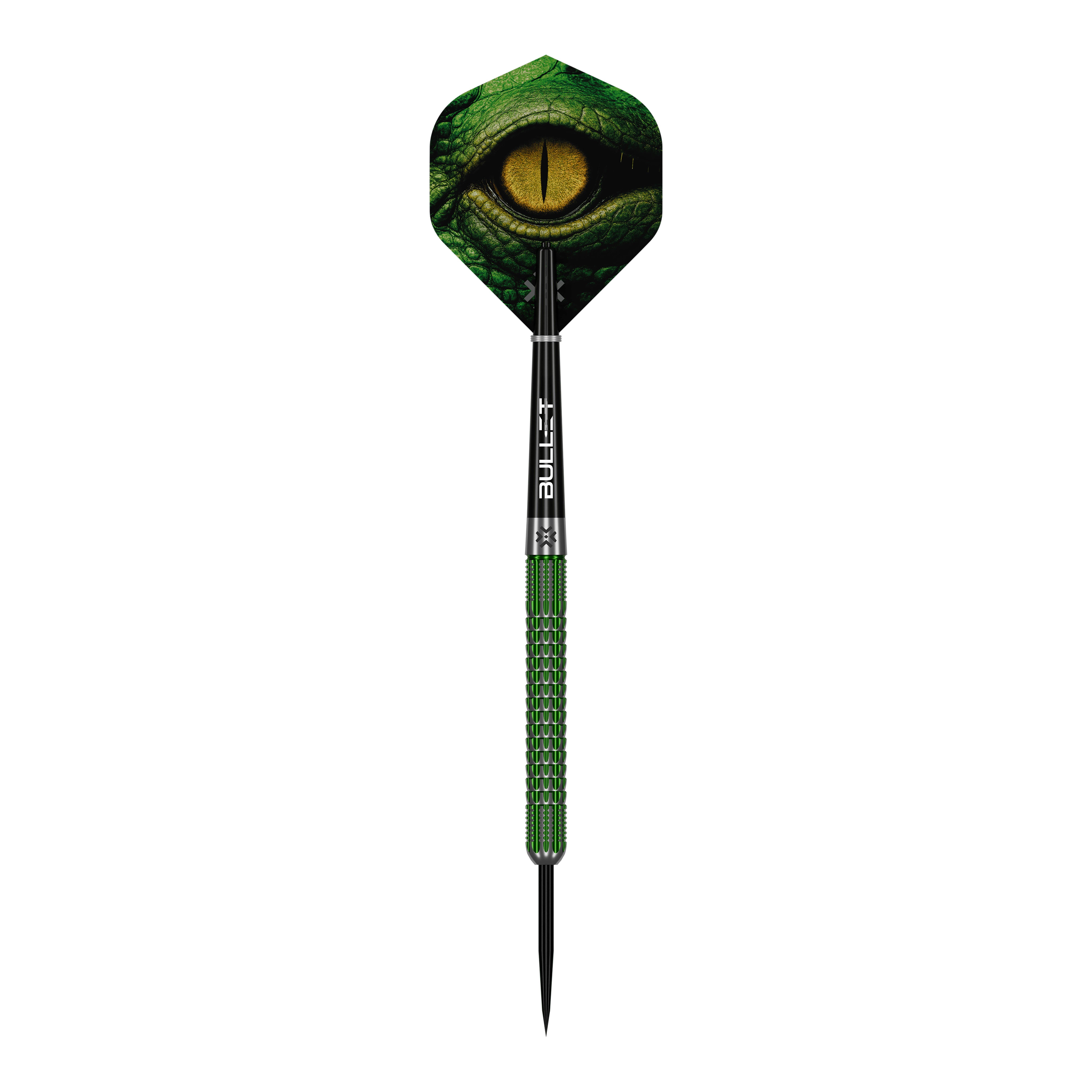 Bullet Gator stalen darts Das Foto stellt die Bullet Gator Steeldarts dar. Sie eignen sich ideal für Dartspieler und Wettkämpfer.