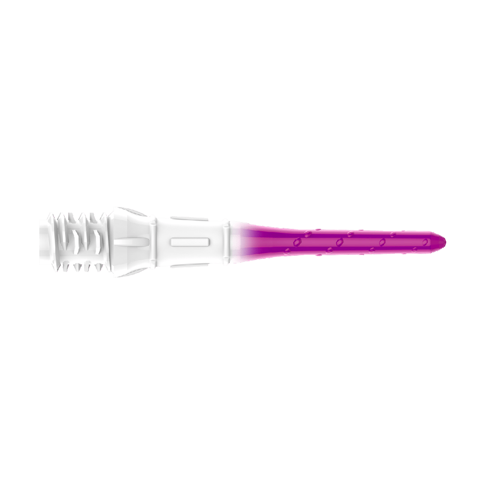L-Style Premium Lippoint Gradiation Dart Tips (verpakking van 30) Das Bild zeigt L-Style Premium Lippoint Gradiation Dartspitzen 30er Pack in der Farbe Grape. Die Dartspitzen sind in einer Nahaufnahme dargestellt.