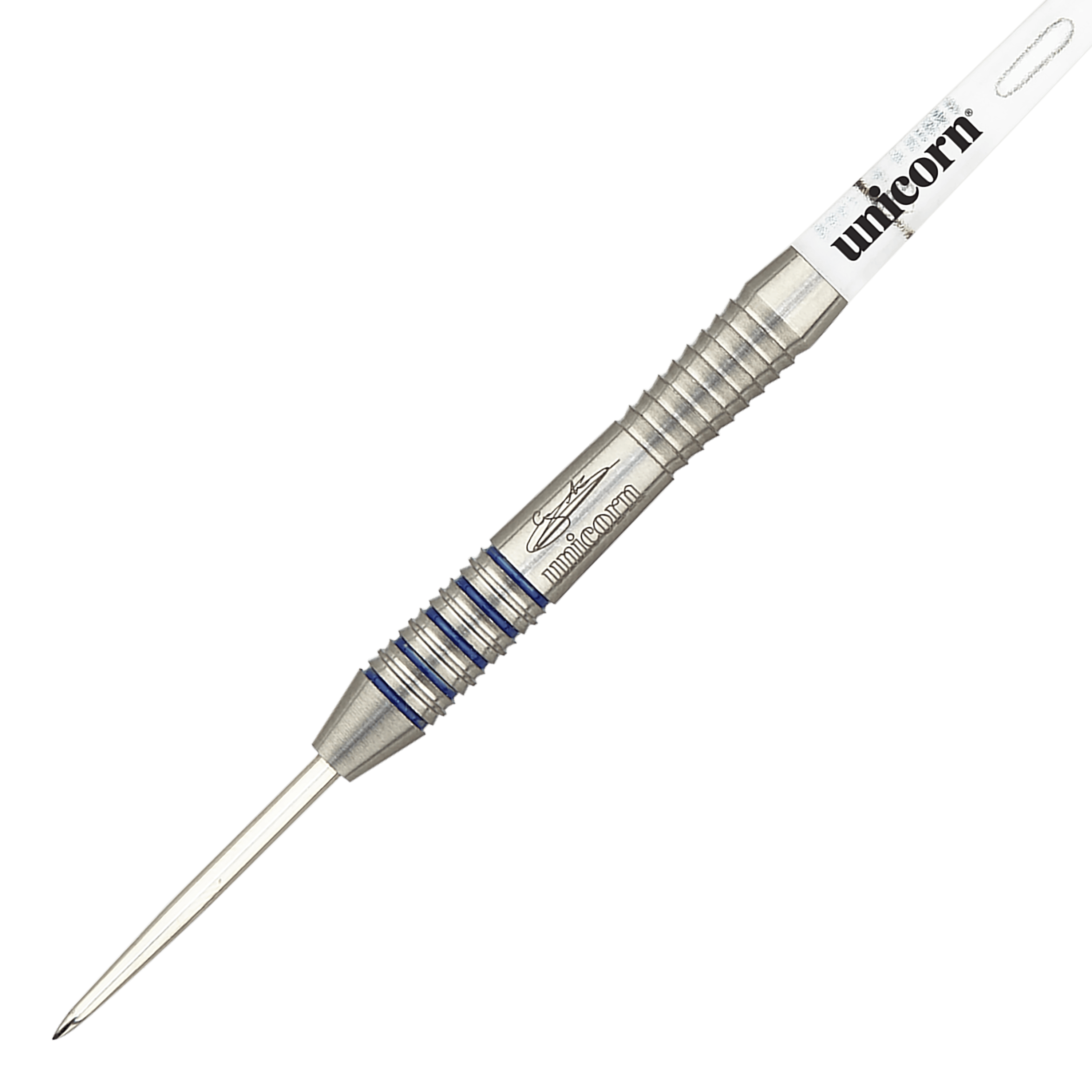 Unicorn Silver Star Var.3 Gary Anderson stalen dartpijlen Abgebildet sind die Unicorn Silver Star Var.3 Gary Anderson Steeldarts. Drei silberfarbene Steeldarts liegen nebeneinander.