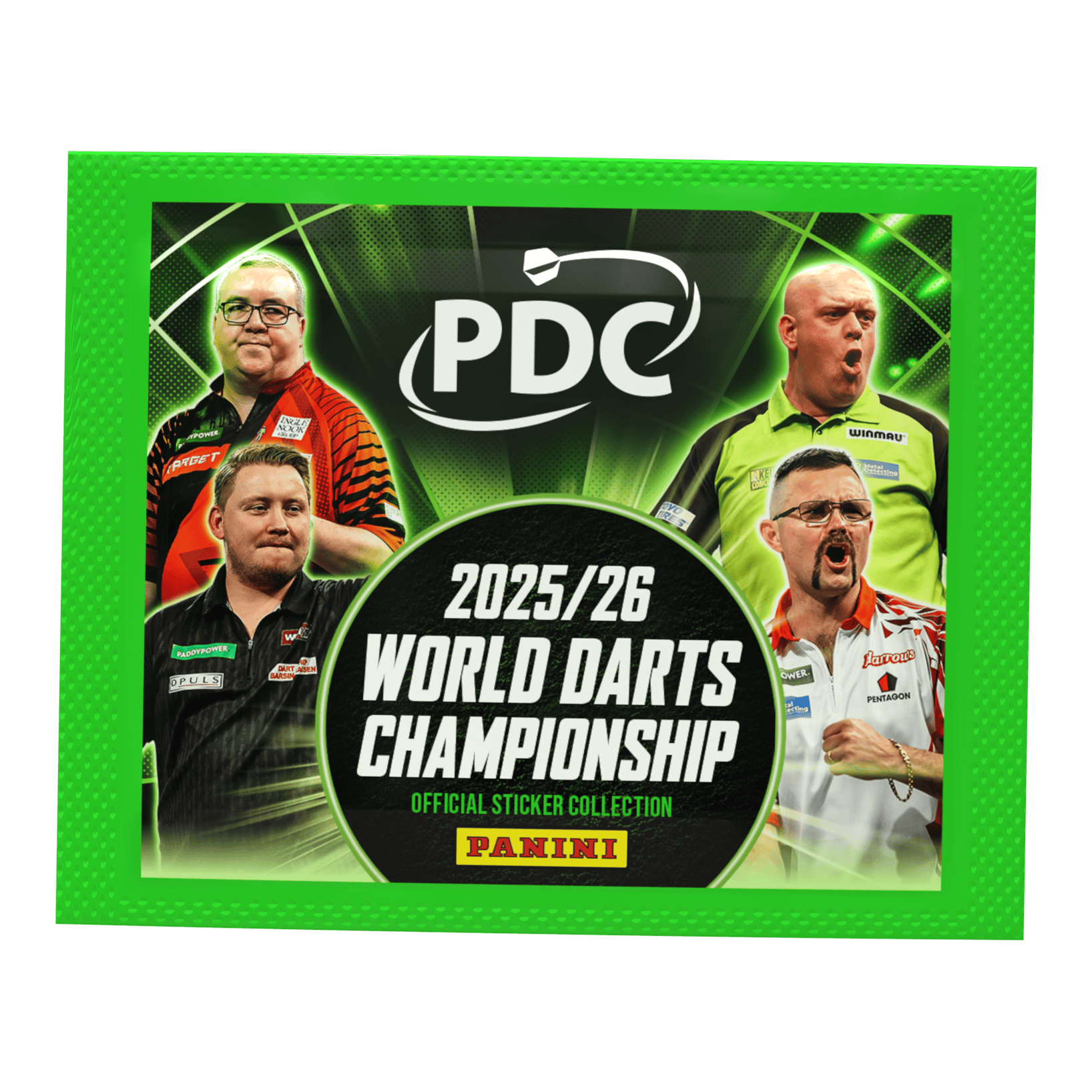 Panini PDC World Darts Championship 2025/26 - Stickerpakket Panini PDC World Darts Championship 2025/26 - Sticker Pack. Das Paket enthält Sticker zur Darts-Weltmeisterschaft 2025/26.