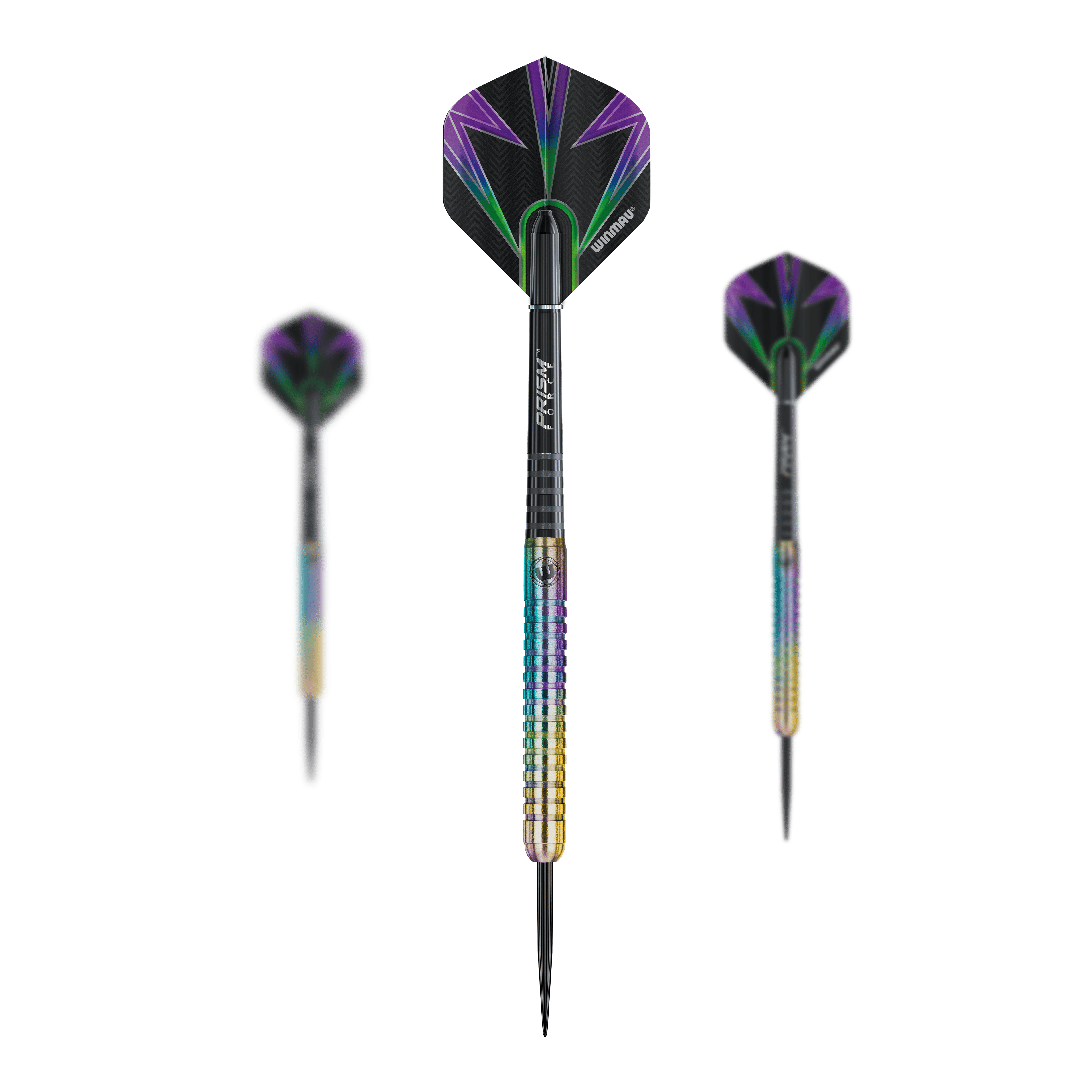 Winmau Foxfire Urban steel darts Ein Set der Winmau Foxfire Urban Steeldarts ist hier abgebildet. Das Produkt besteht aus mehreren Darts.