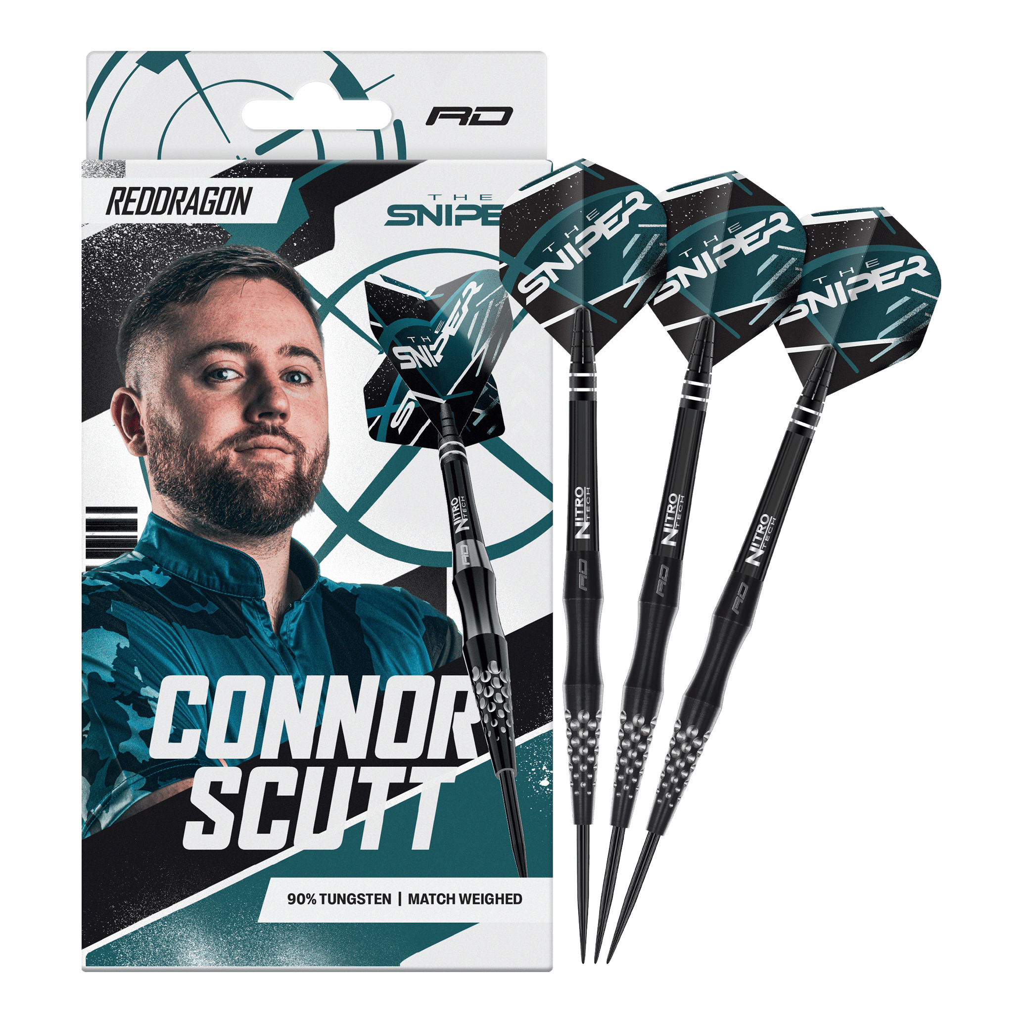 Red Dragon Connor Scutt De Sniper Steeldarts - 22g Das Foto präsentiert Red Dragon Connor Scutt The Sniper Steeldarts - 22g. Diese Darts sind ideal für ambitionierte Dartspieler.