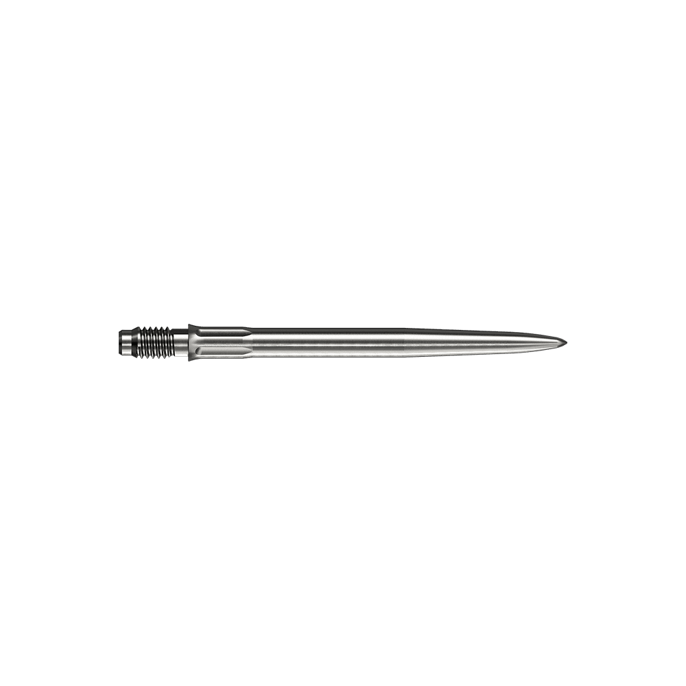 Mission R2.5 Rapid Point SM1 Dartpunten - Zilver Mehrere silberne Dartspitzen sind dargestellt. Es handelt sich um Mission R25 Rapid Point SM1 Dartspitzen mit 30mm Länge.