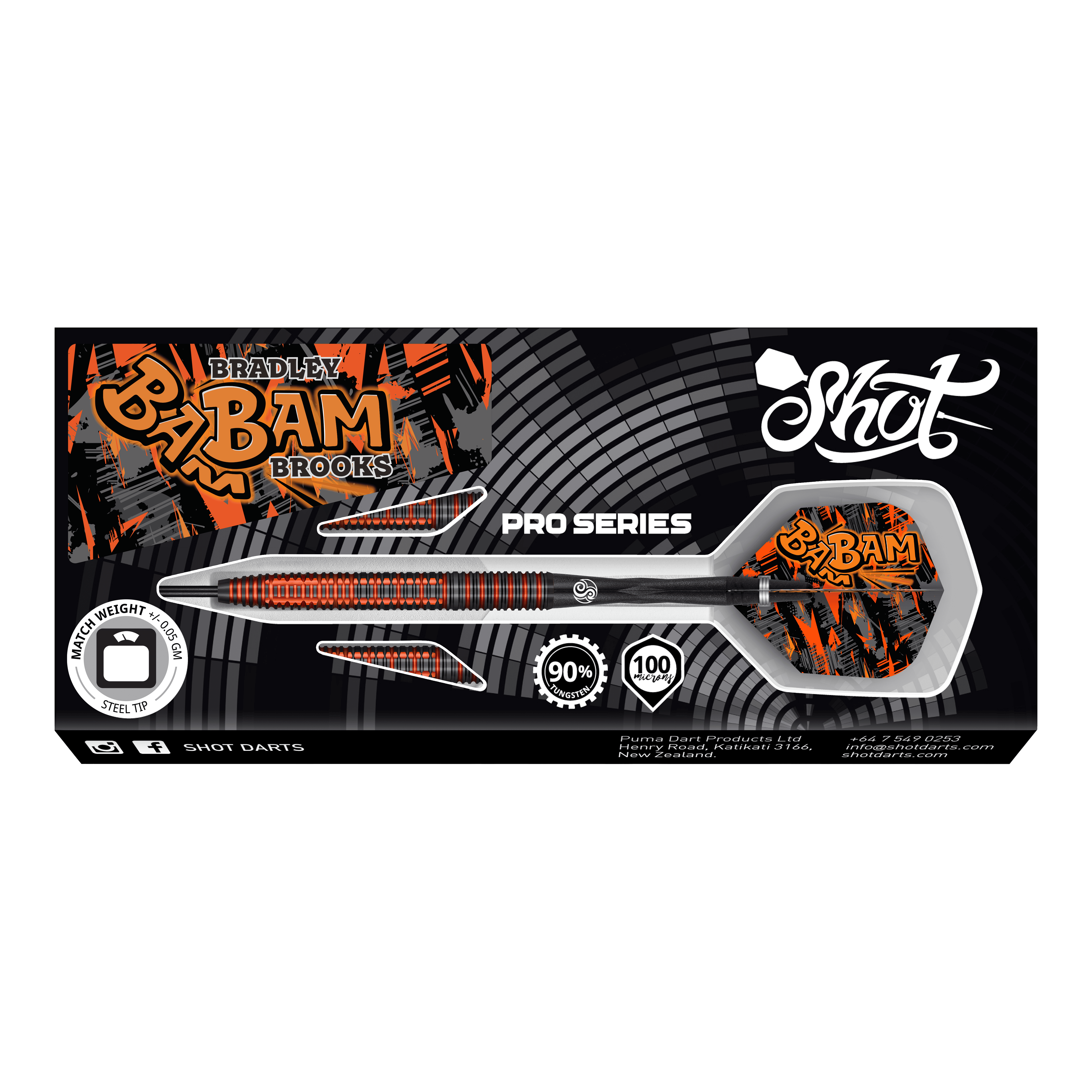 Shot Pro Series Bradley Brooks stalen darts