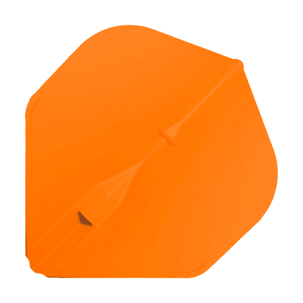 L-Style Champagne L1EZ Standaard Vluchten Das Bild zeigt ein orangefarbenes Dart-Flight in Standardform. Es handelt sich um das Produkt "L-Style Champagne L1EZ Standard Flights".