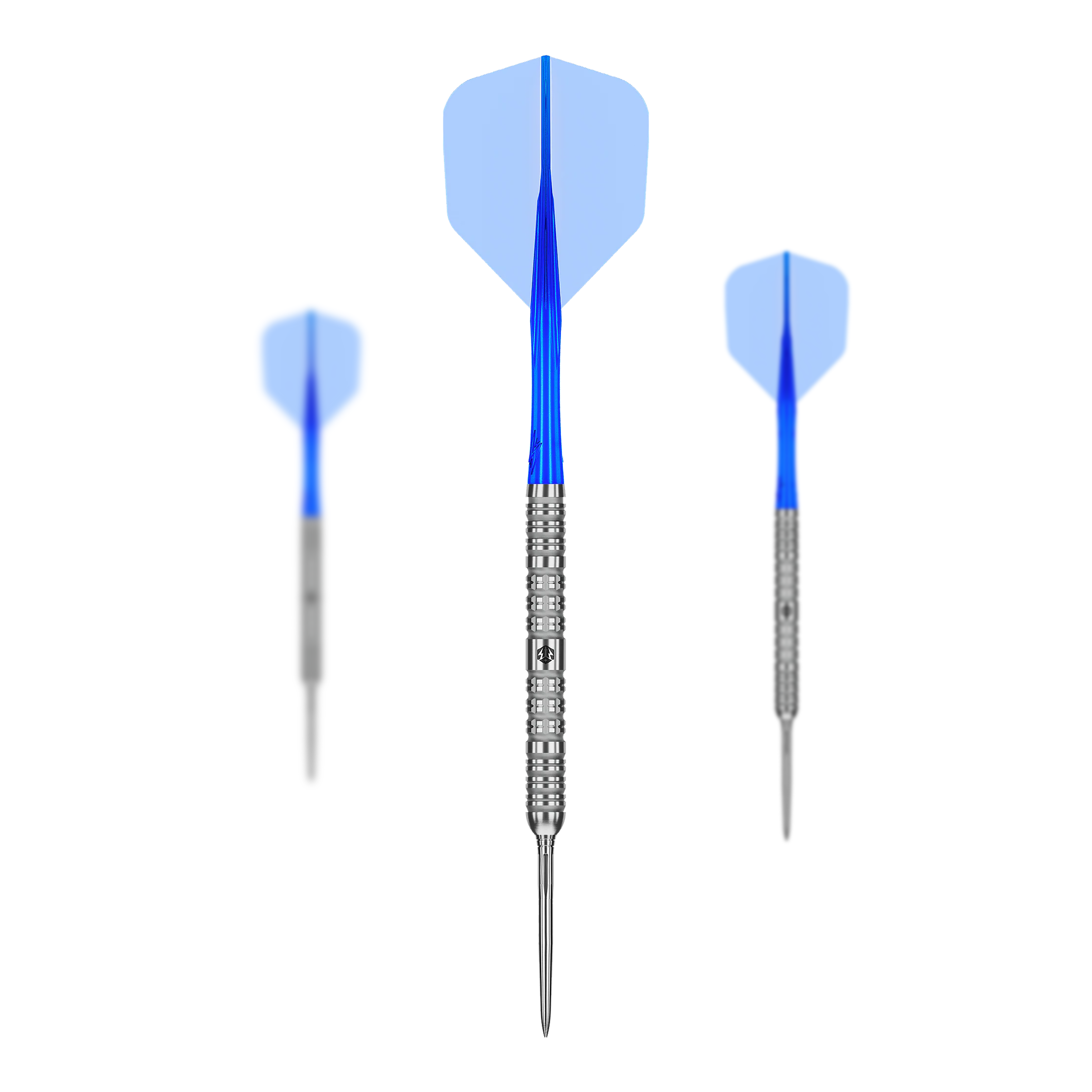 Caliburn Rix EZ-EVO R1 stalen dartpijlen Auf diesem Bild sieht man die Caliburn Rix EZ-EVO R1 Steeldarts im Set. Die Steeldarts sind zusammen angeordnet.