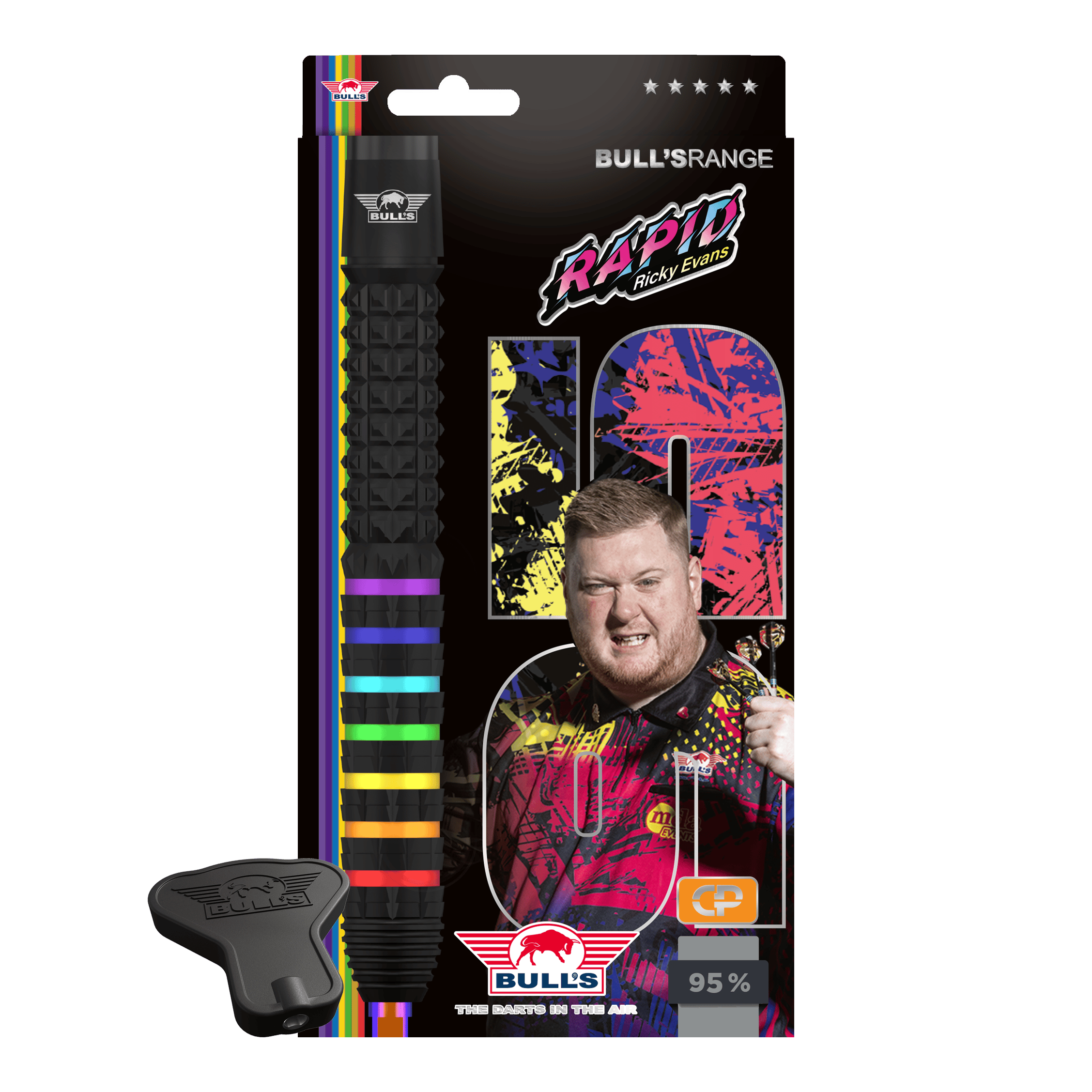Bulls NL Ricky Evans Rapid 95 Convertible Point stalen dartpijlen
